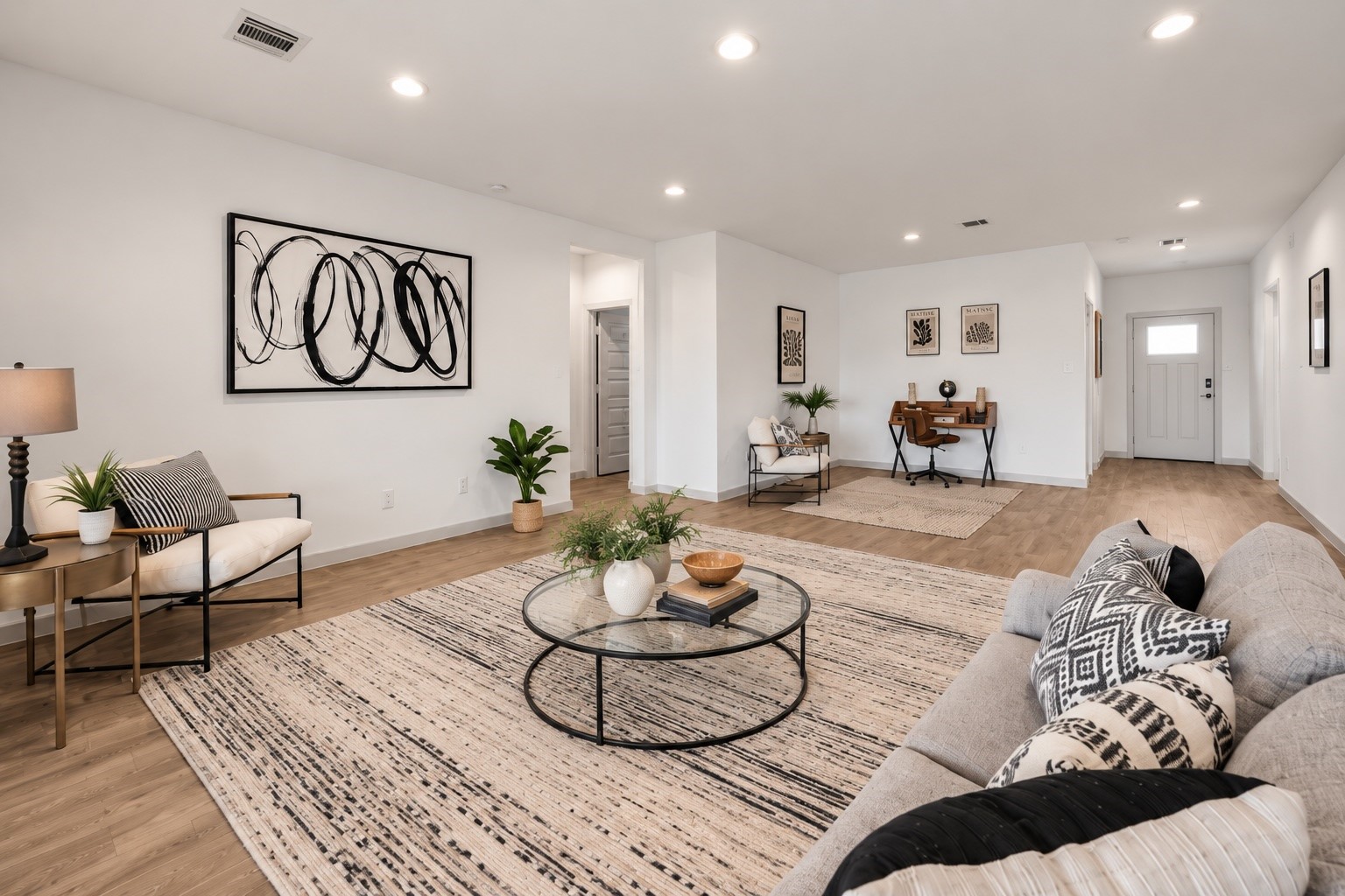 Family room offers so much expansive space.