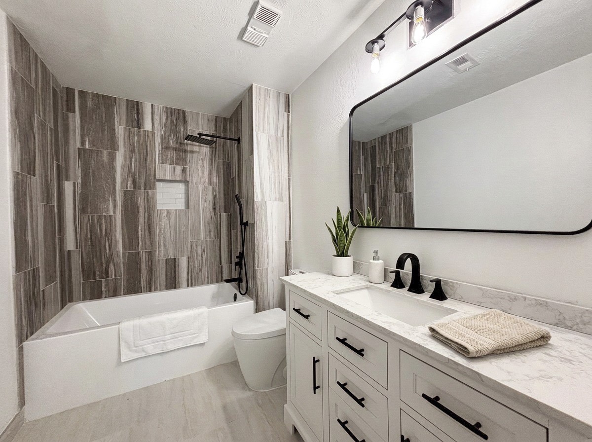 Full bathroom completely remodeled on the second floor.