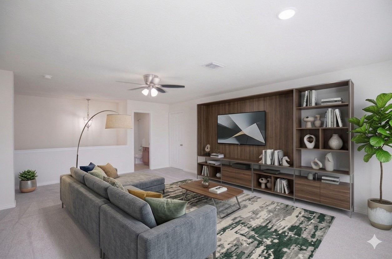 2nd floor upstairs could be a men's cave, playroom, gameroom -- lots potentials