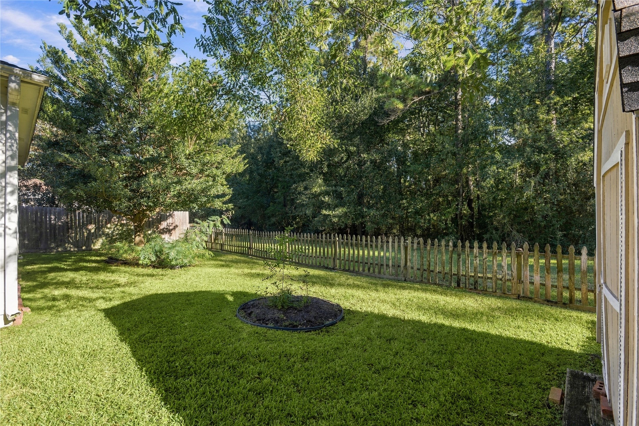 Backyard with view of wildlife in greenbelt