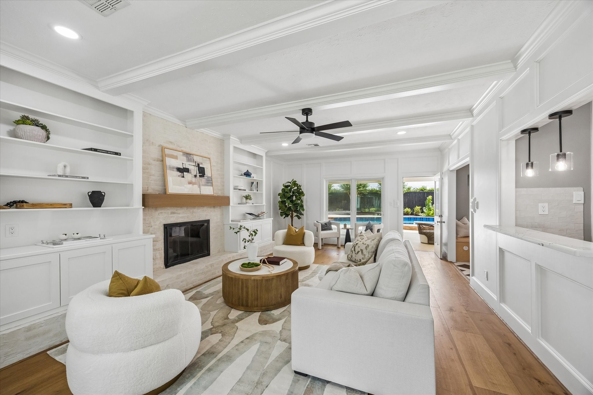 LIVING ROOM!  Tons of natural light, brand new white oak wood floors, freshly painted!