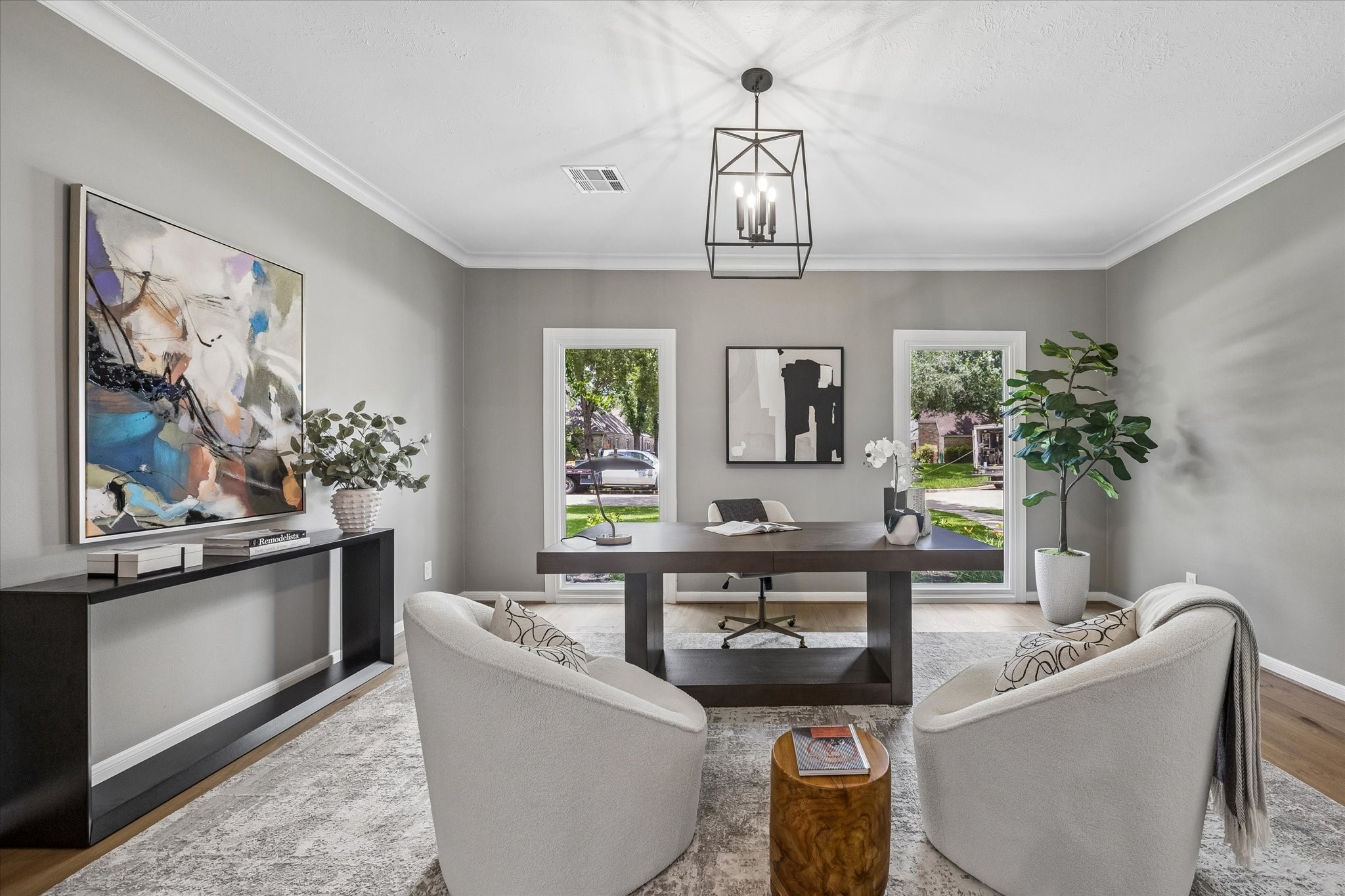 First Floor extra space, staged as an office, could be a den, game room or anything you want!
