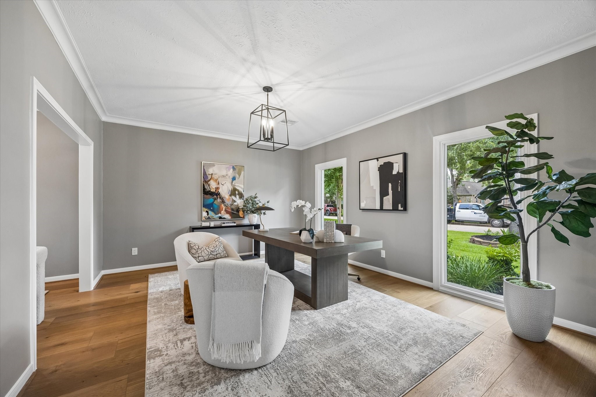 First Floor extra space, staged as an office, could be a den, game room or anything you want!