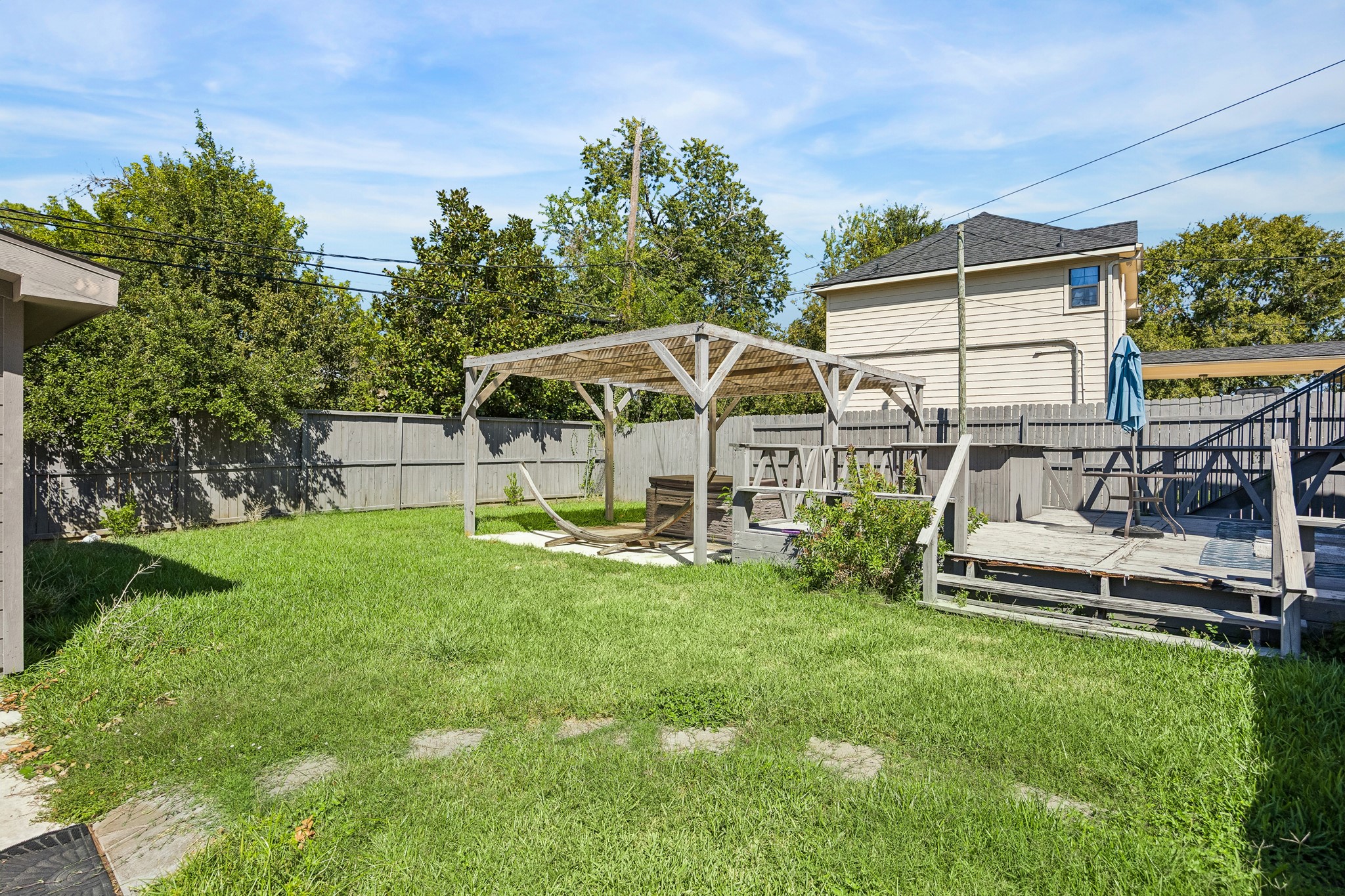 Spacious backyard space.