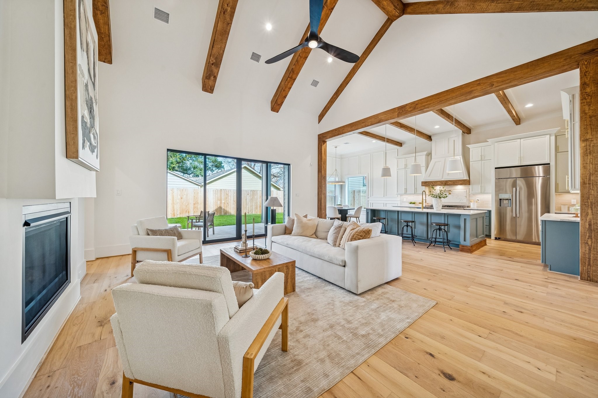Perfect entertaining space with that enormous kitchen island.