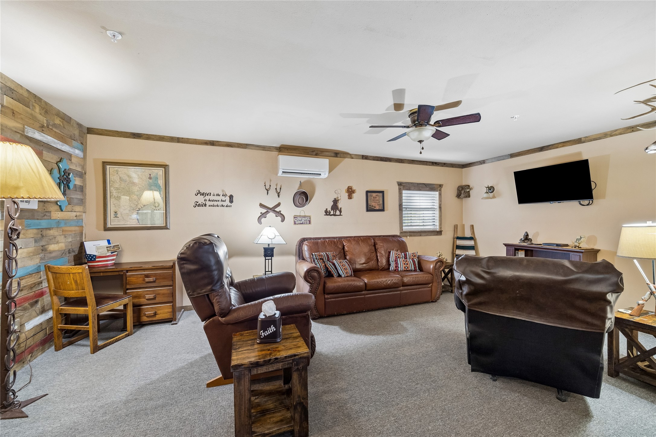 "The Lodge" This is the second 2 bedroom home. living room
