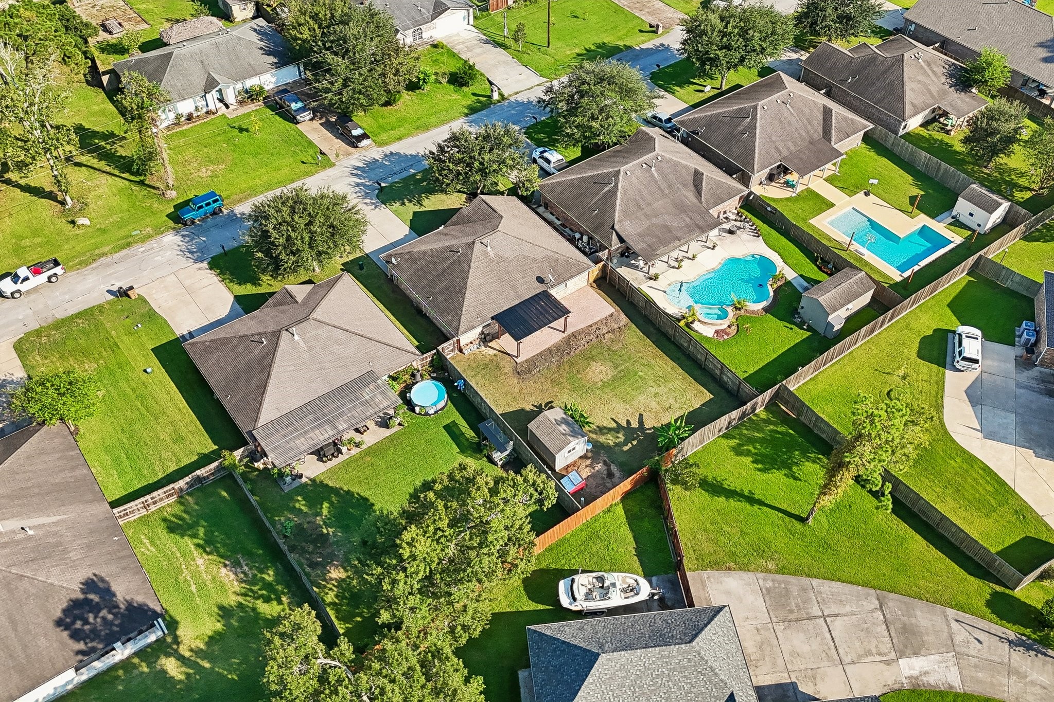 Charming neighborhood with spacious backyards and private pools, offering a perfect blend of relaxation and community living.