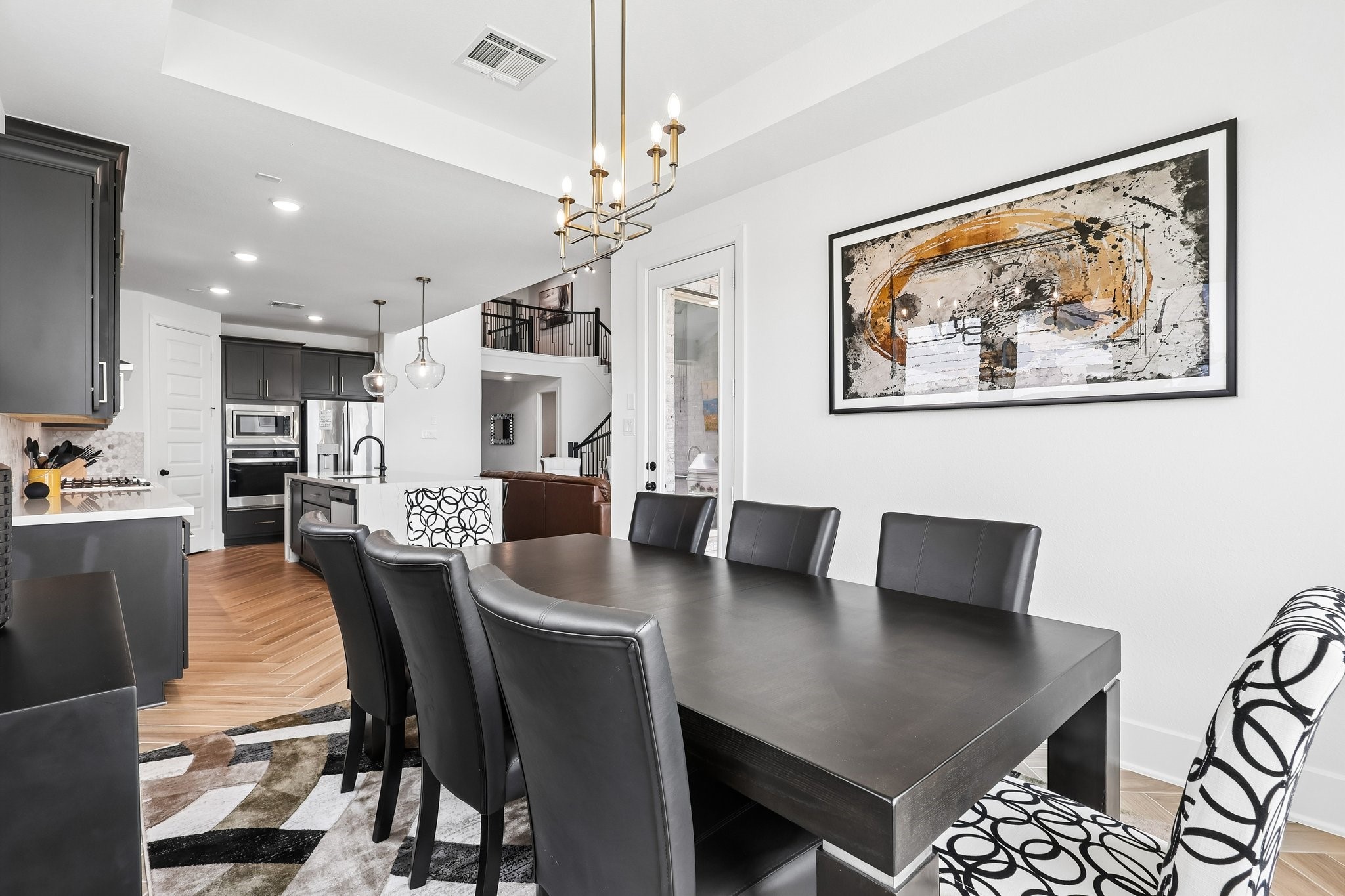 Dining room easily fits 8 seats