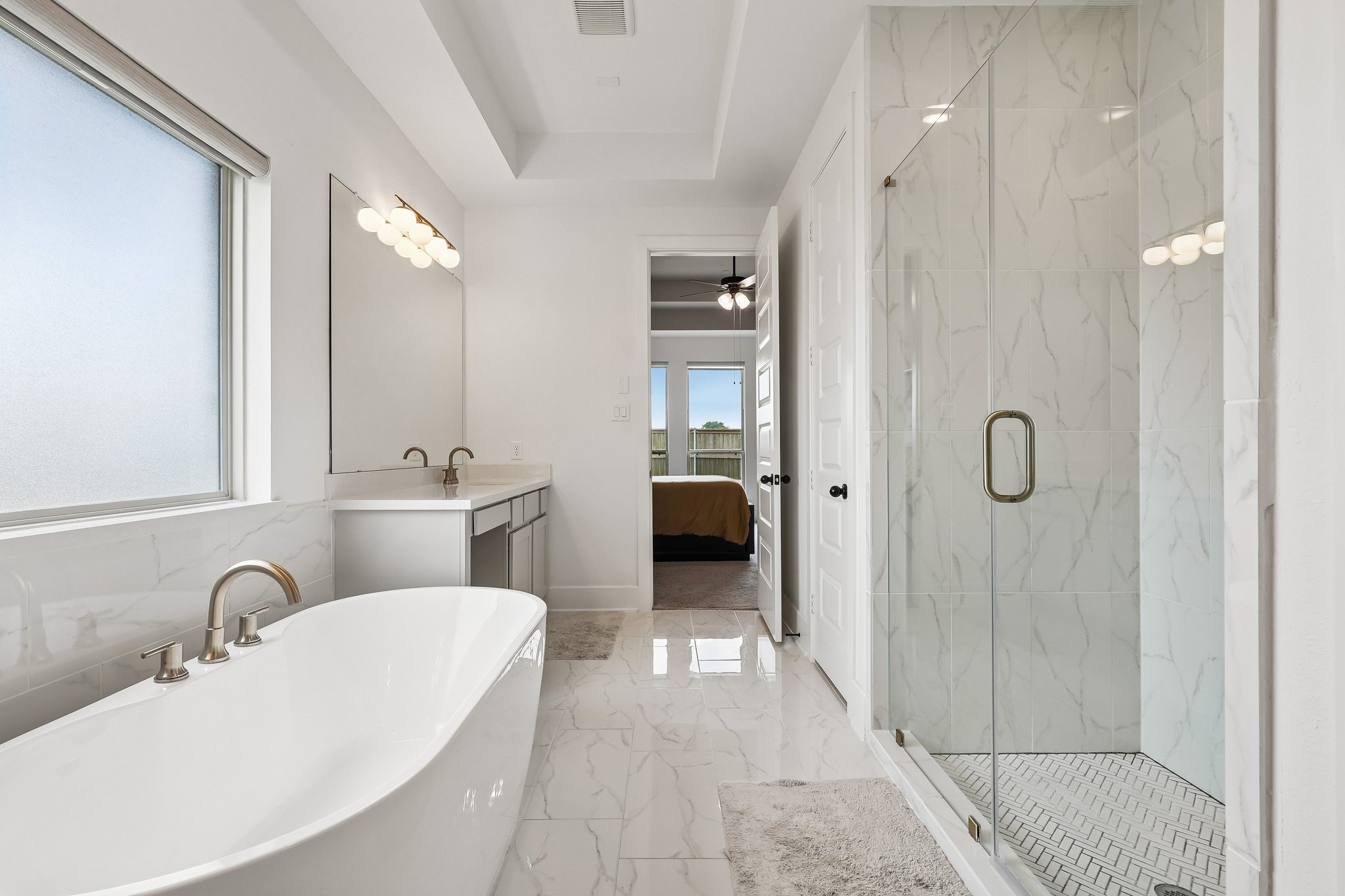 Soaking tub and large walk in shower