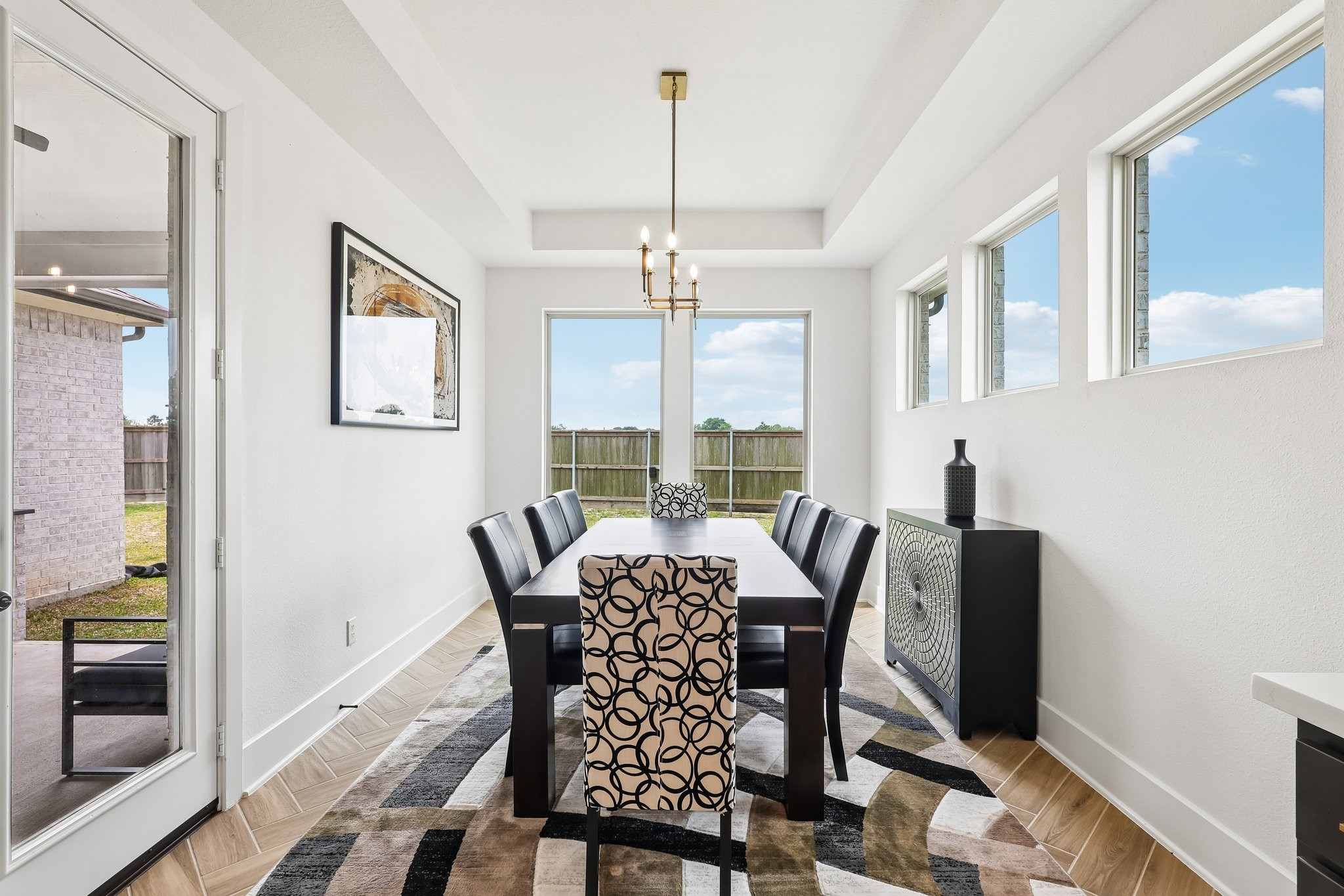 Dining room has plenty of natural light