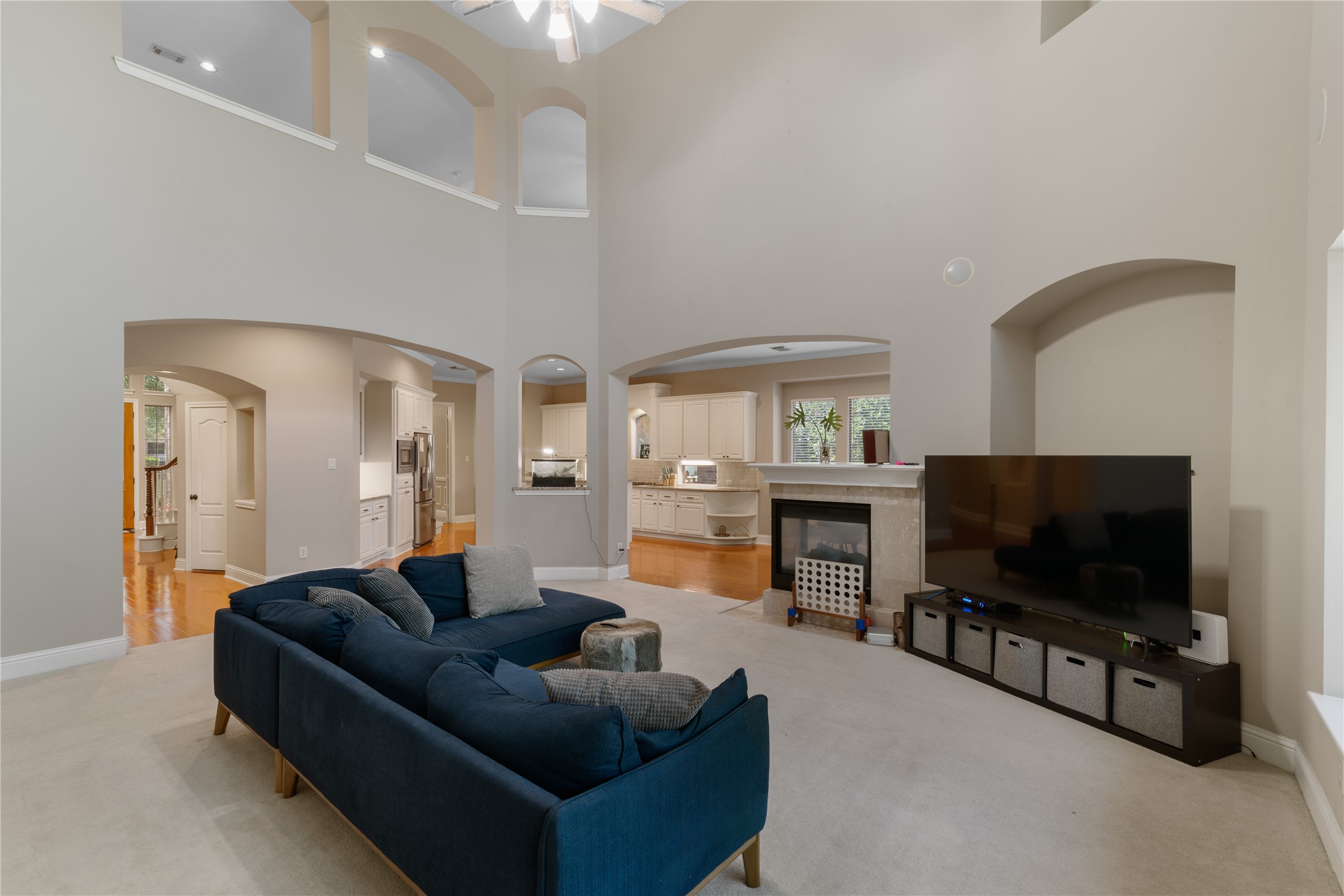 Bright and open family room offers plenty of space for entertaining.