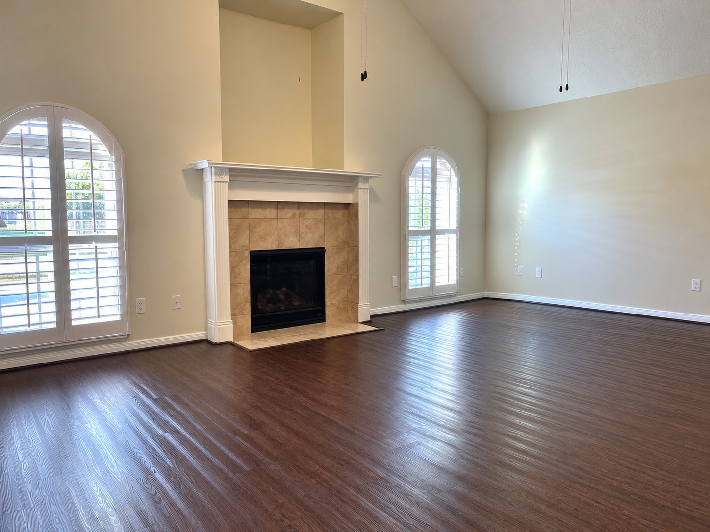 Living area with fireplace