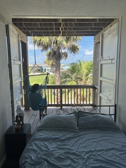 bedroom opens to first level deck