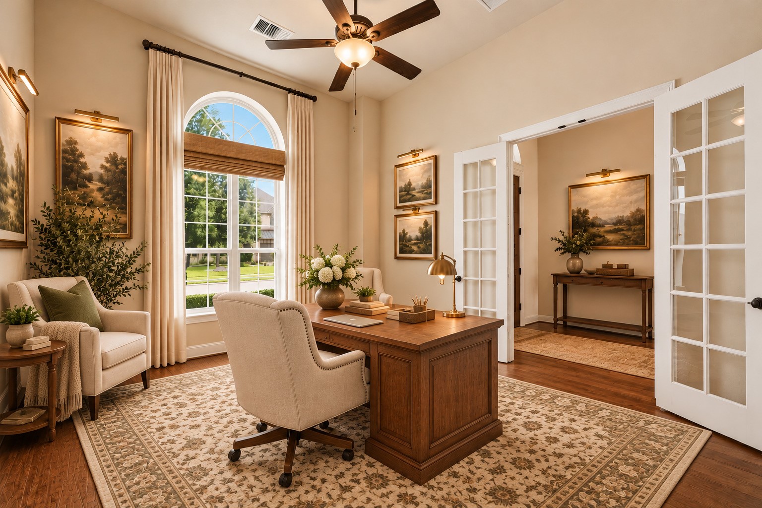 Home office virtually staged