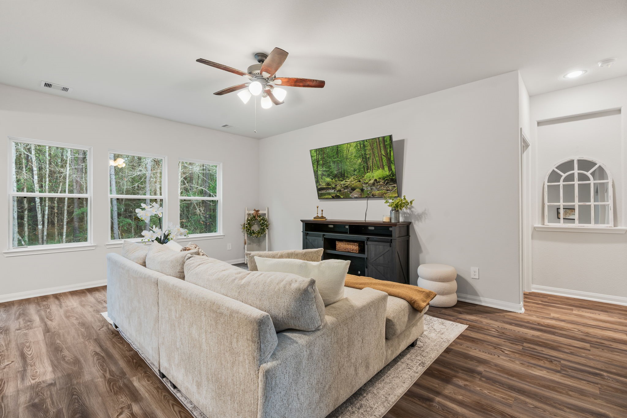 enjoy the extra privacy this lot offers with beautiful woods located behind it.