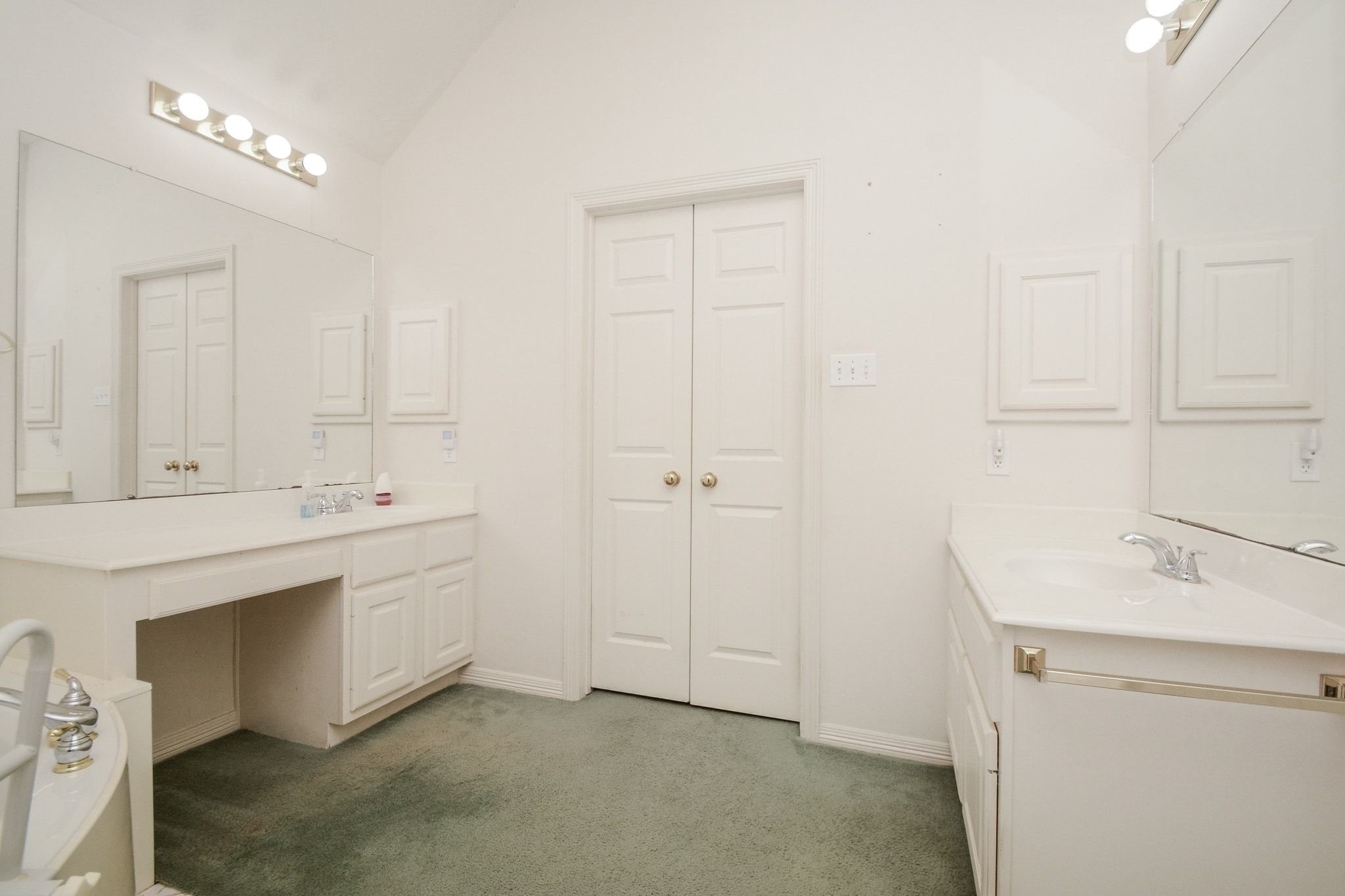 Primary bathroom with tub and separate shower