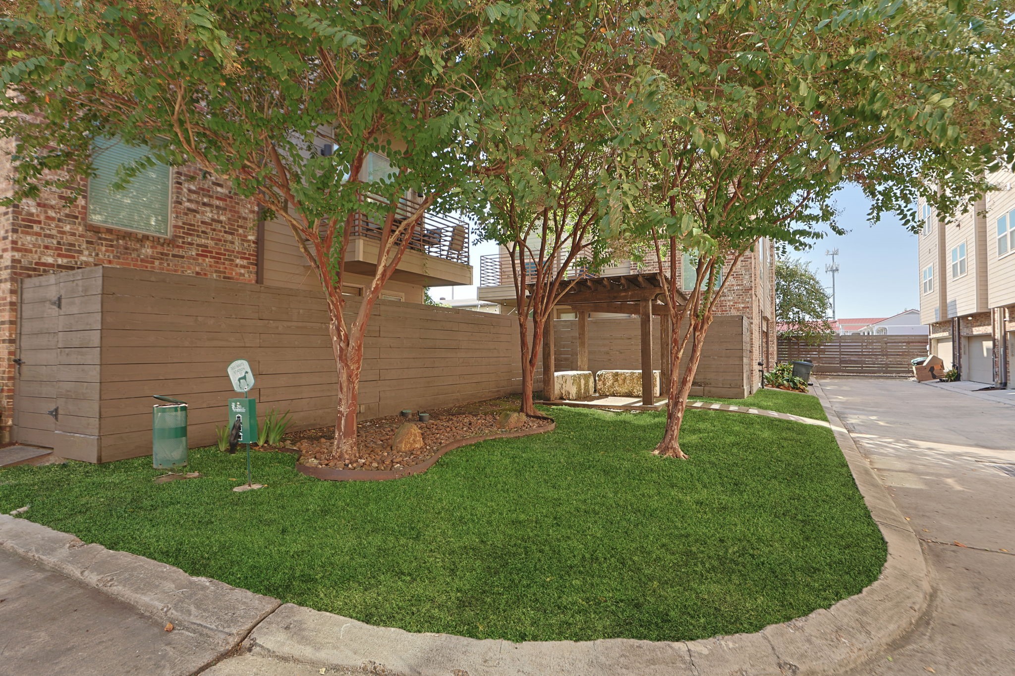 First of 2 dog parks on the gated property. Home is to the right of this photo, with a rear gated entrance to the garage and a private guest entrance on Cornish St.