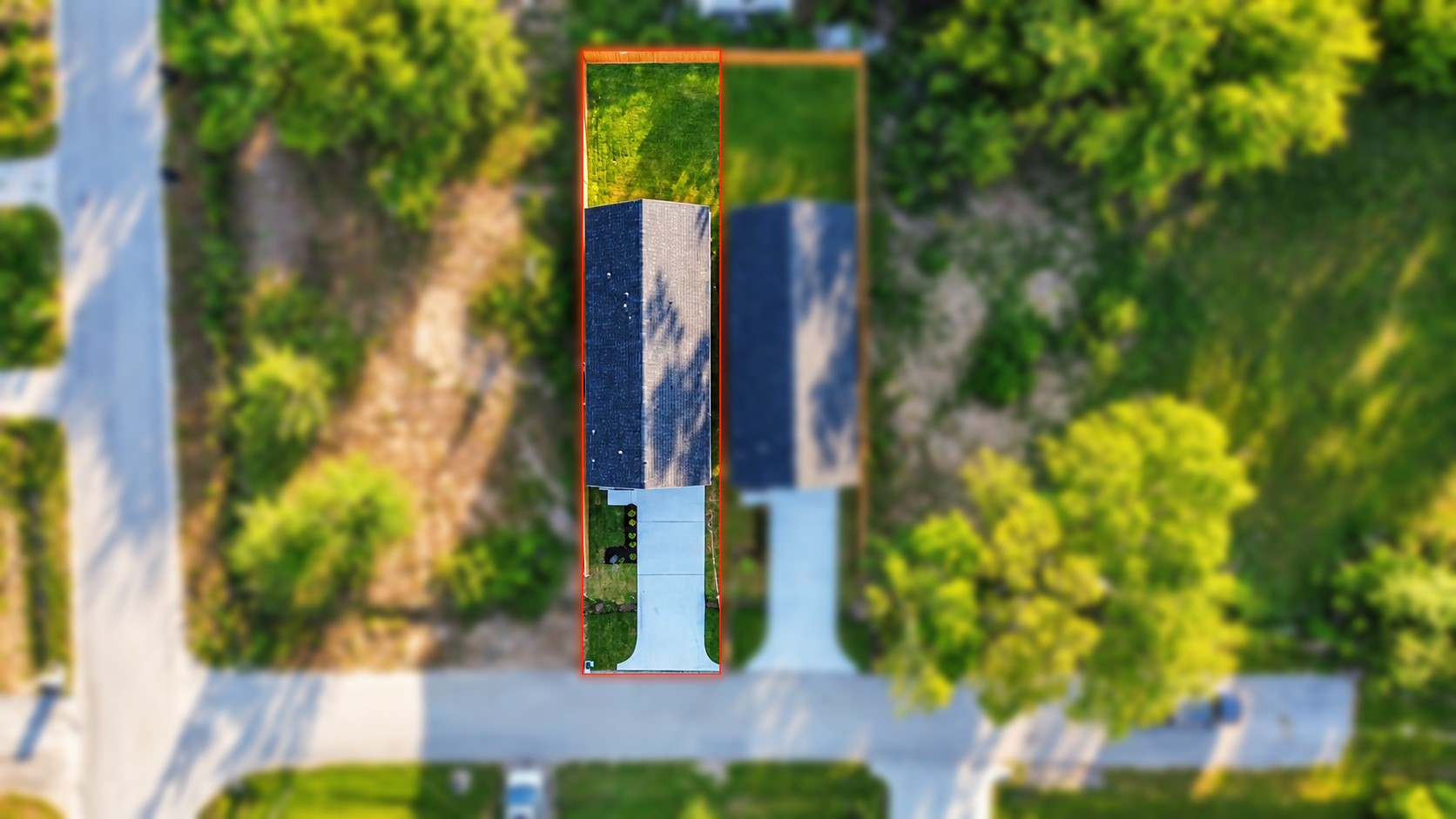 An aerial perspective of 6628 Nielan Street and the surrounding Northeast Houston neighborhood. The property offers convenient access to Loop 610, US-59, Downtown Houston, and nearby shopping, dining, and entertainment.