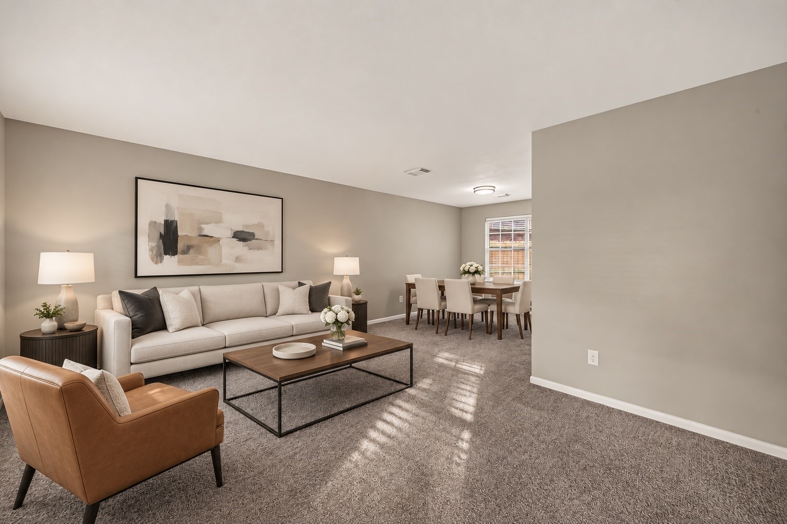 Formal Living - Dining - This room is virtually Staged