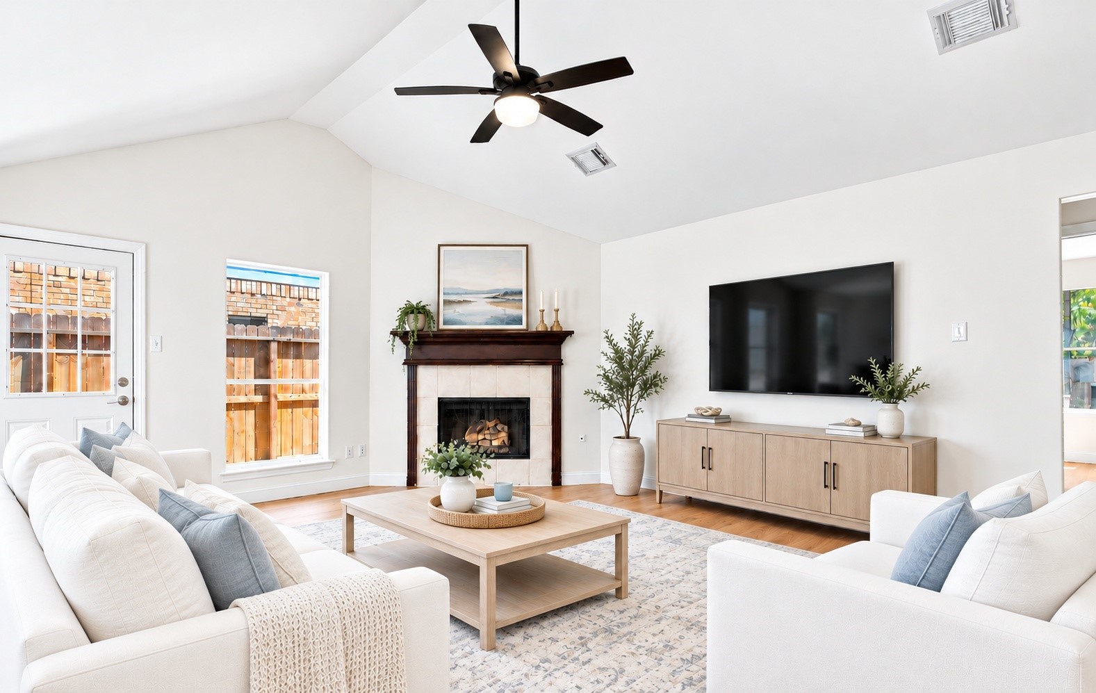 The spacious living room!
