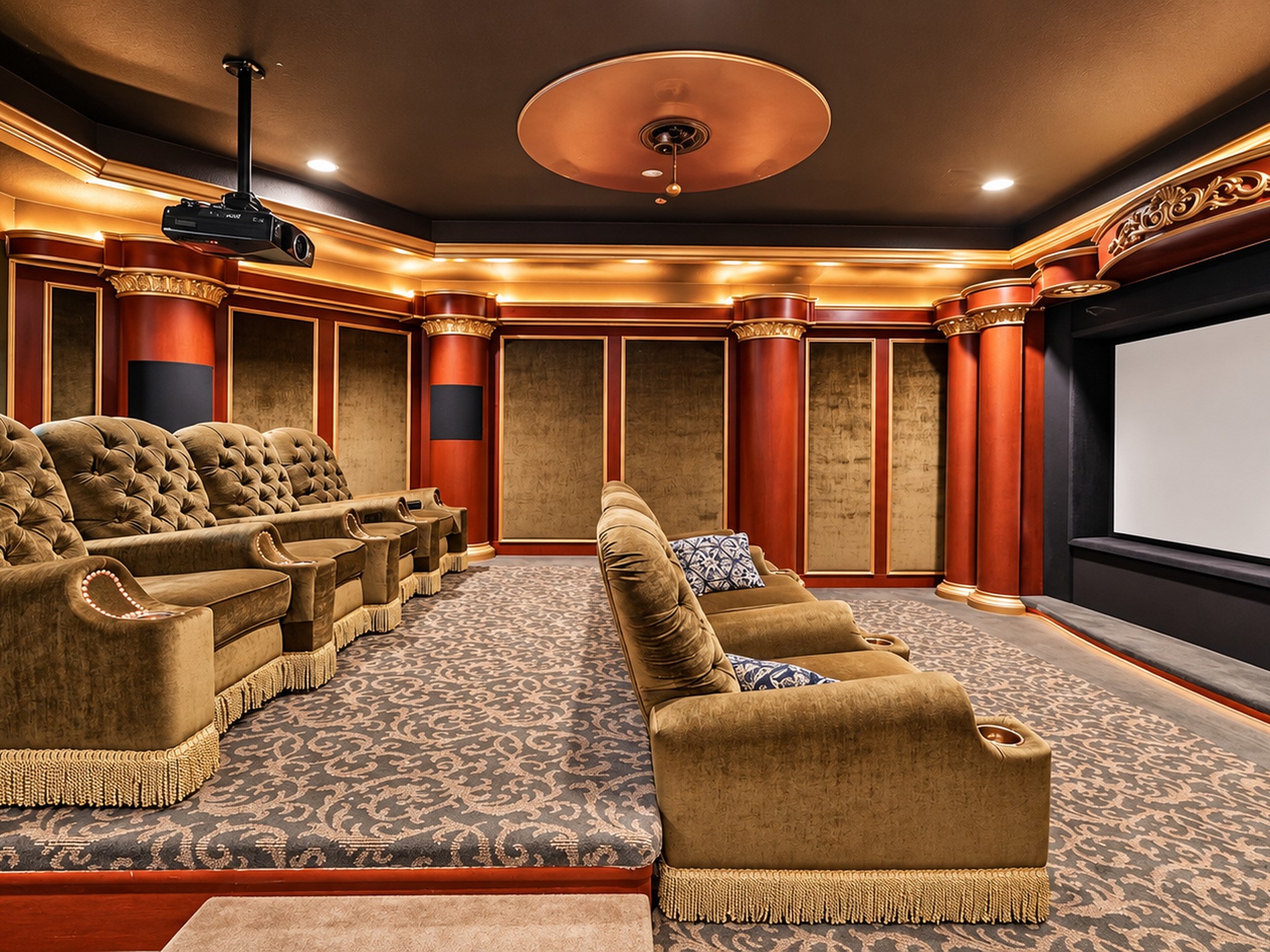 The theater room is spectacular