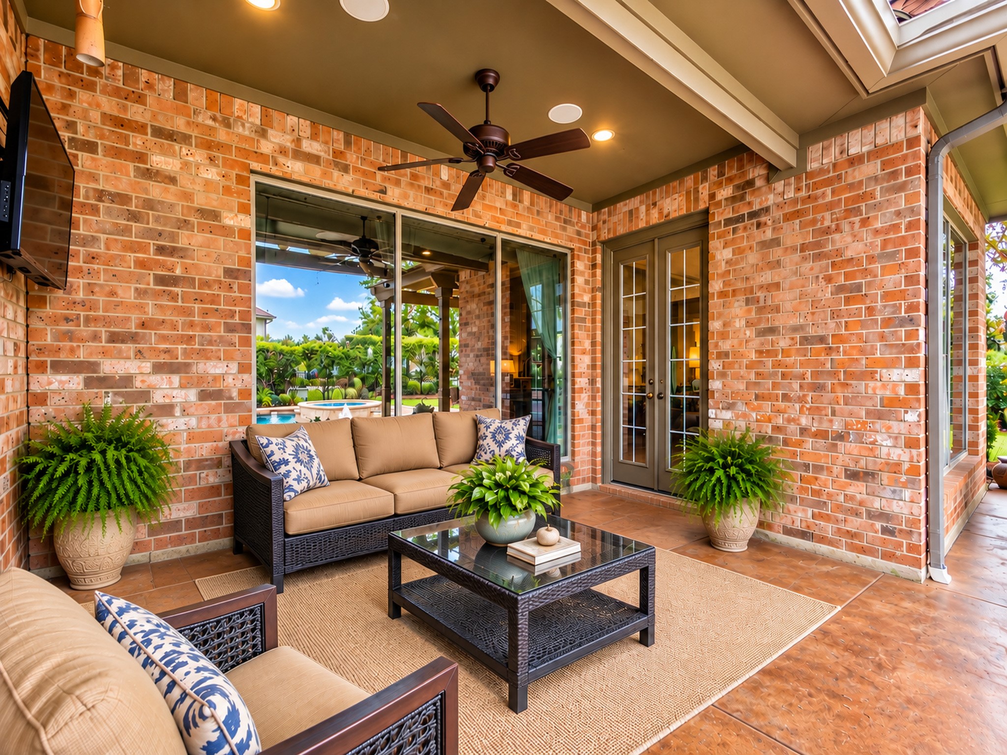 Enjoy this covered back patio