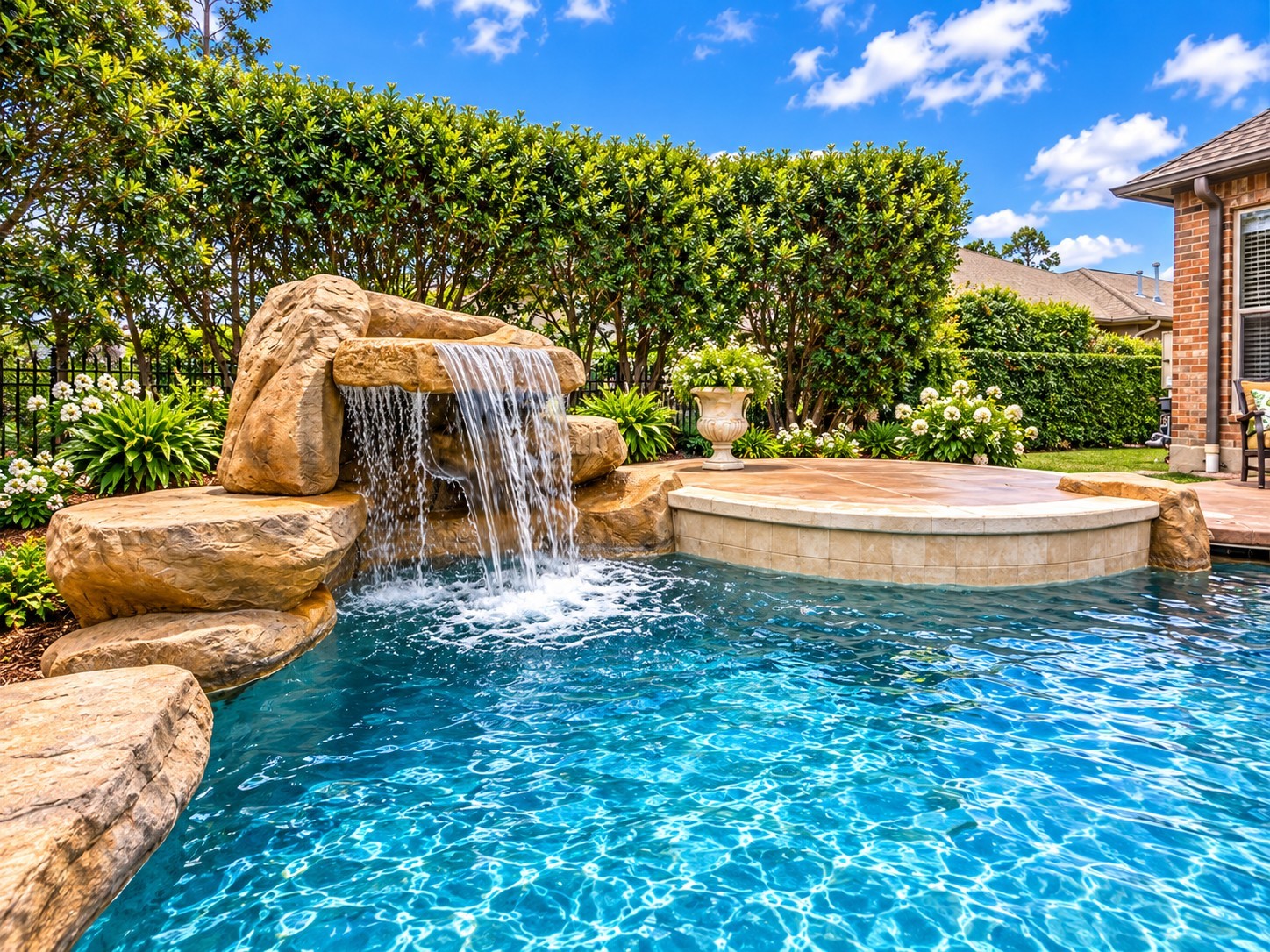 Waterfall has a hidden grotto under the stones