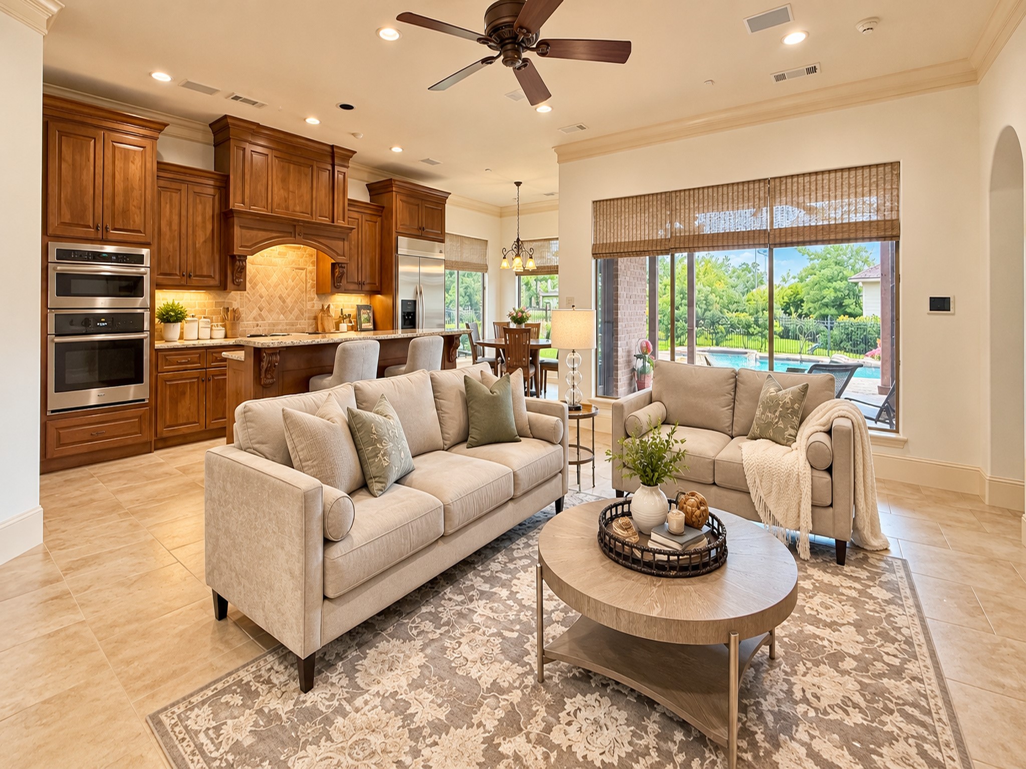 Family Room is open to the Kitchen & Breakfast Room