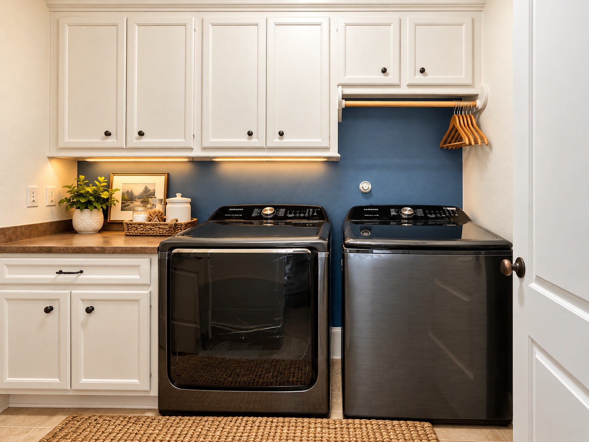 The laundry room connets to the Primary Bedroom Closet.