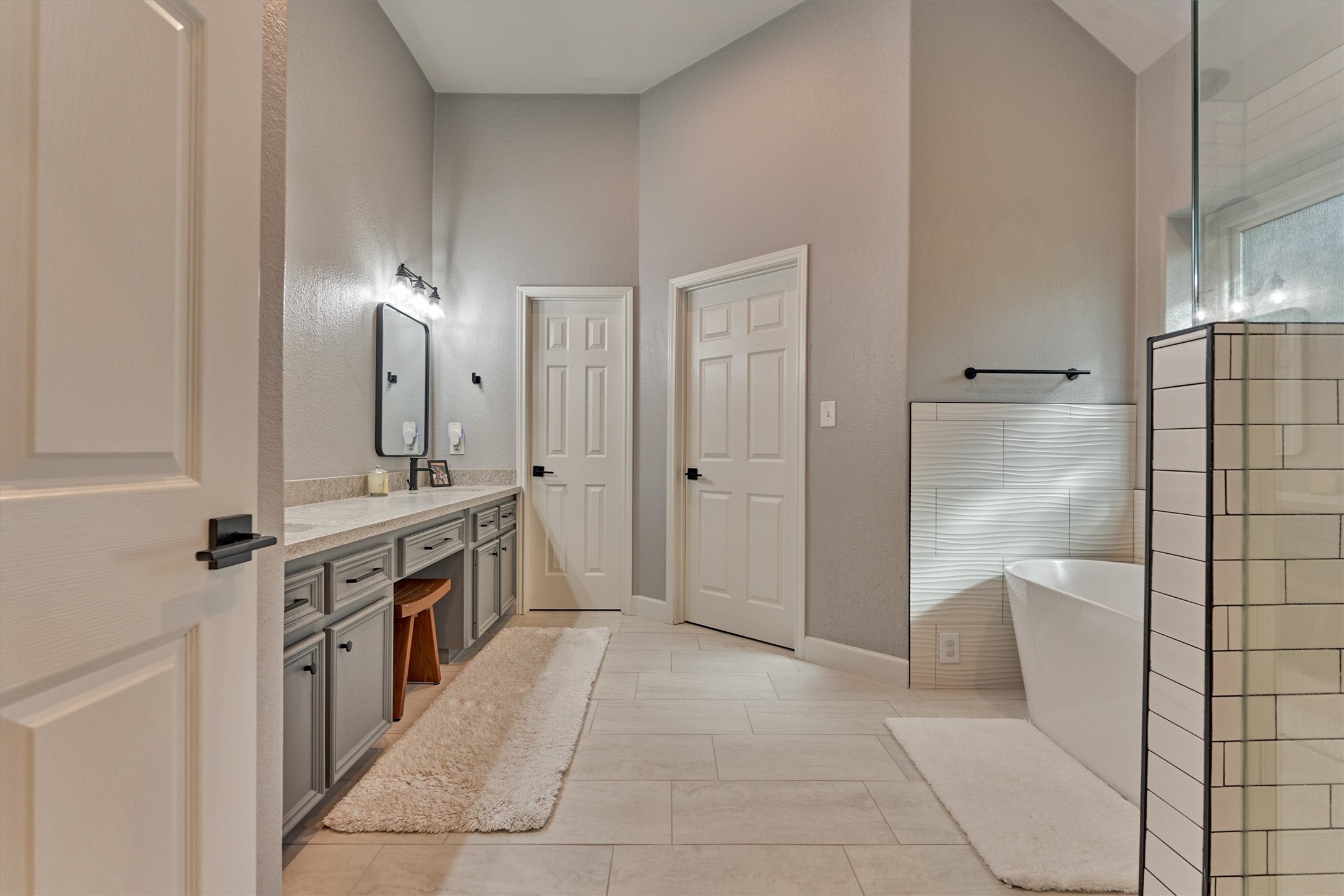 Remodeled Primary bathroom with walk-in shower