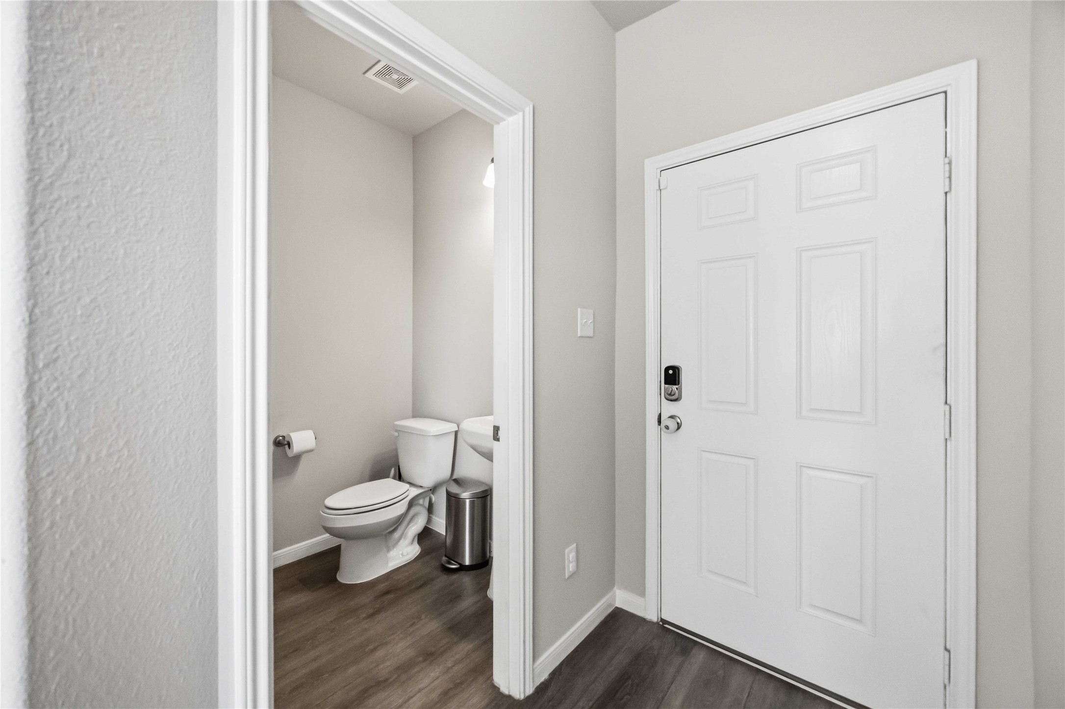 Half bathroom upon entry