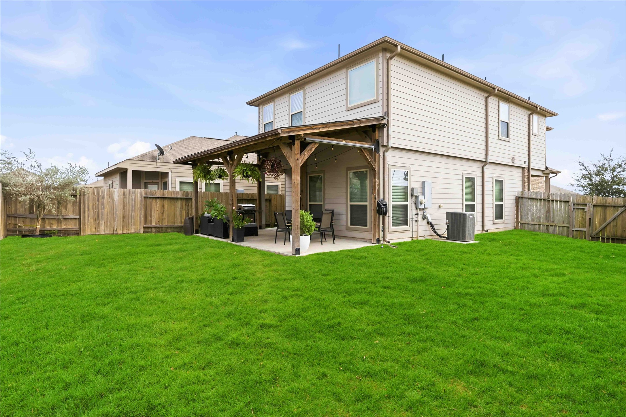 Large backyard.