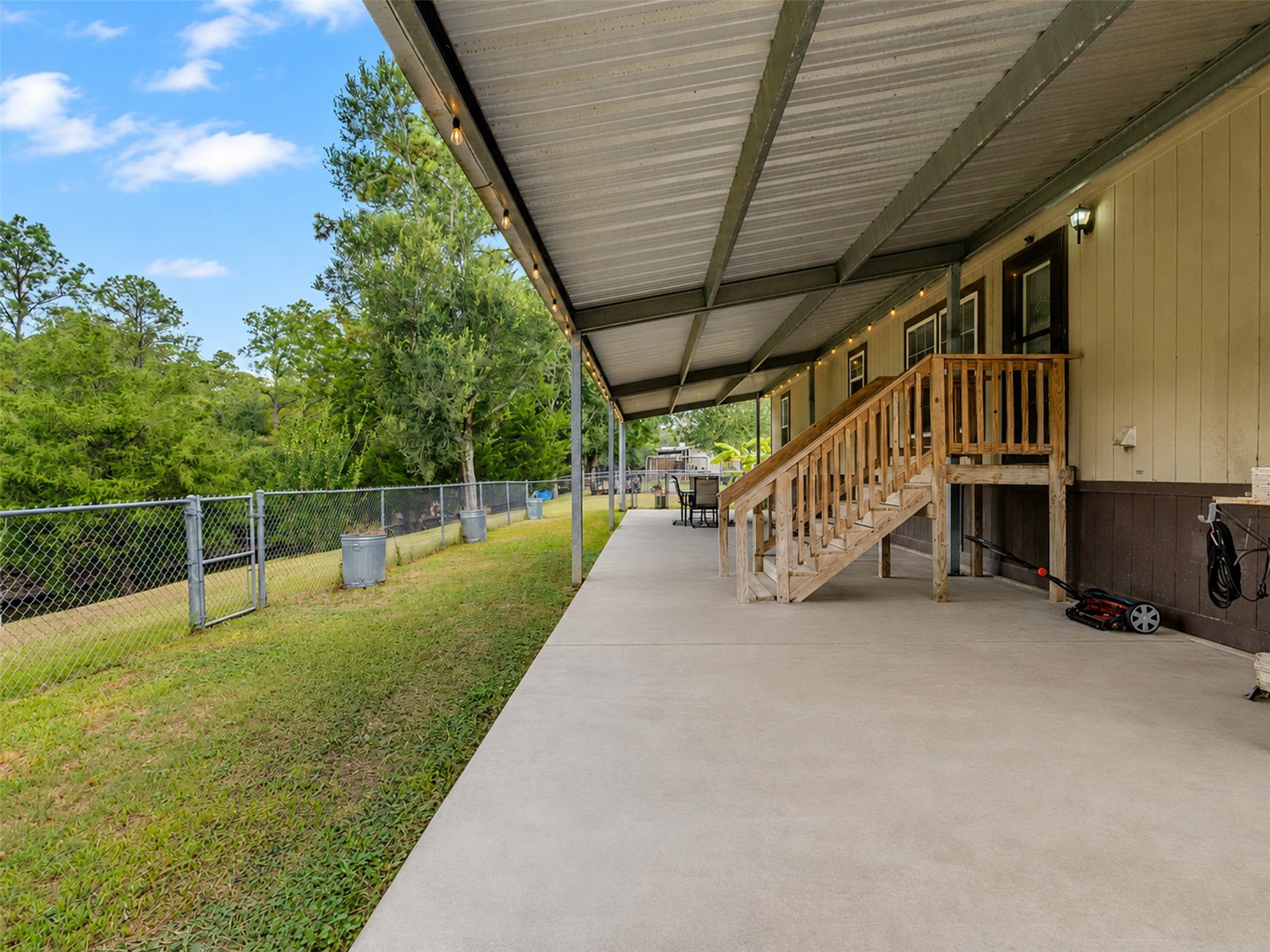 Back covered patio- 64x15 with concrete