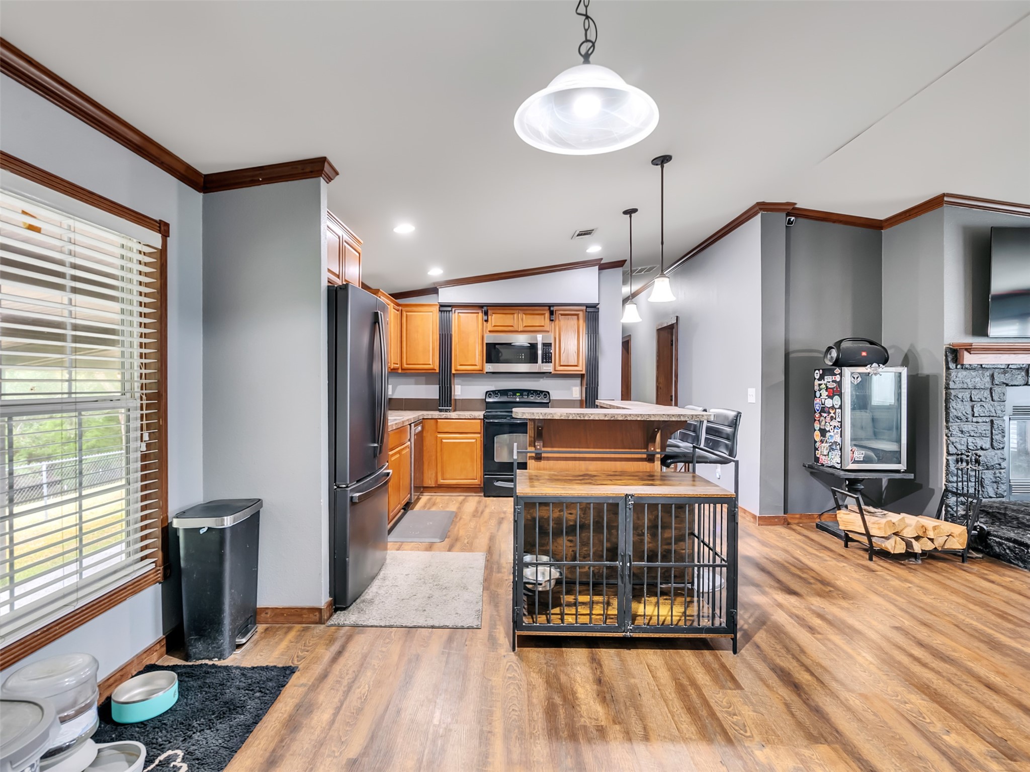 dining and kitchen area