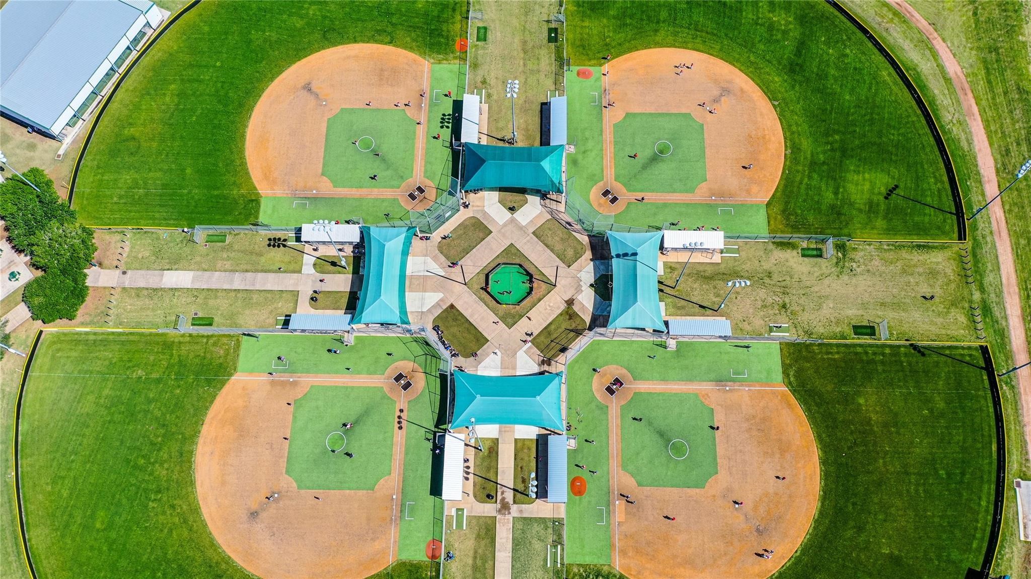160-acre Camp Sienna Sports Complex!  Baseball, softball and soccer fields, basketball and volleyball courts, playgrounds, organized sports leagues and trails!