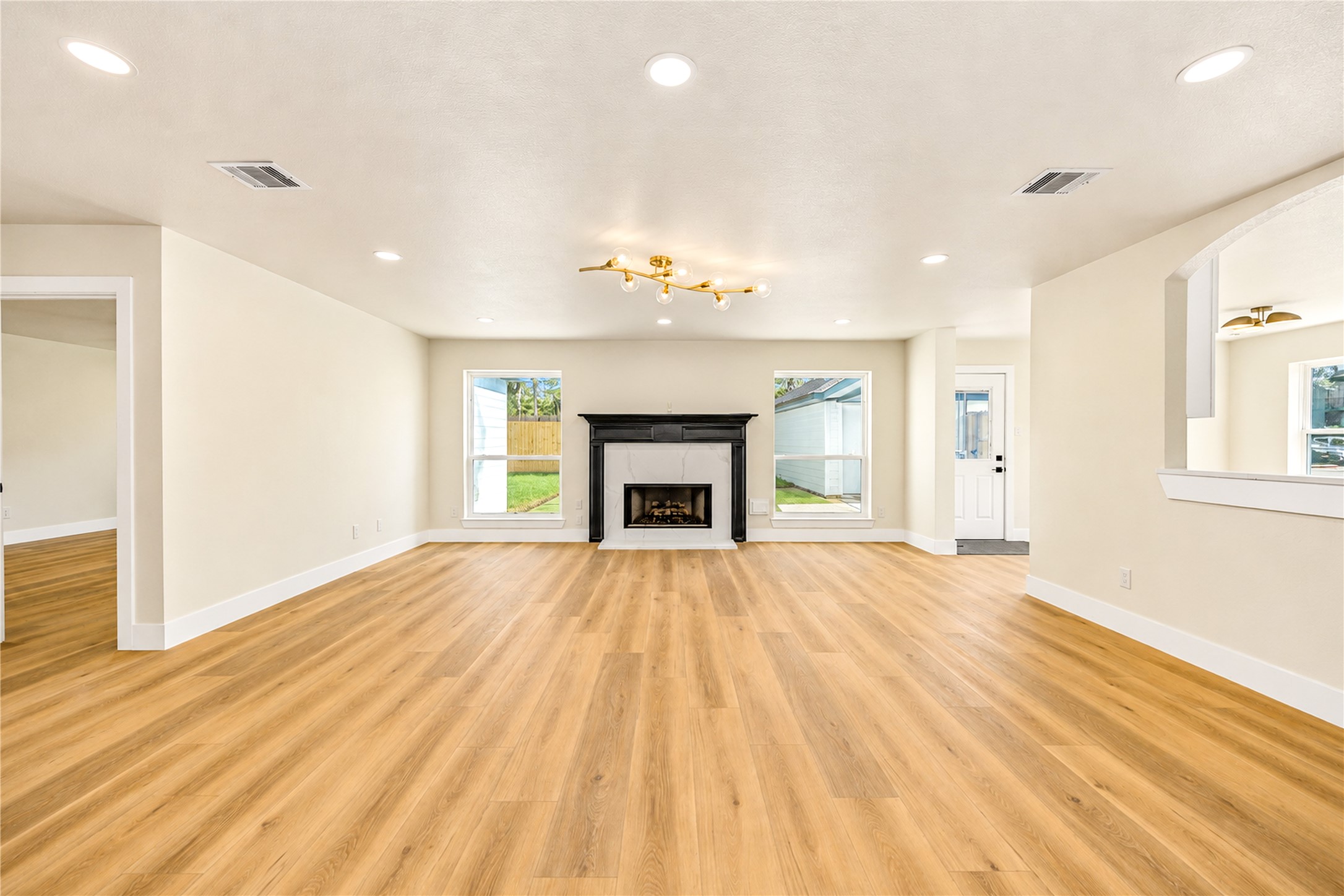 Fireplace with new Quartz hearth