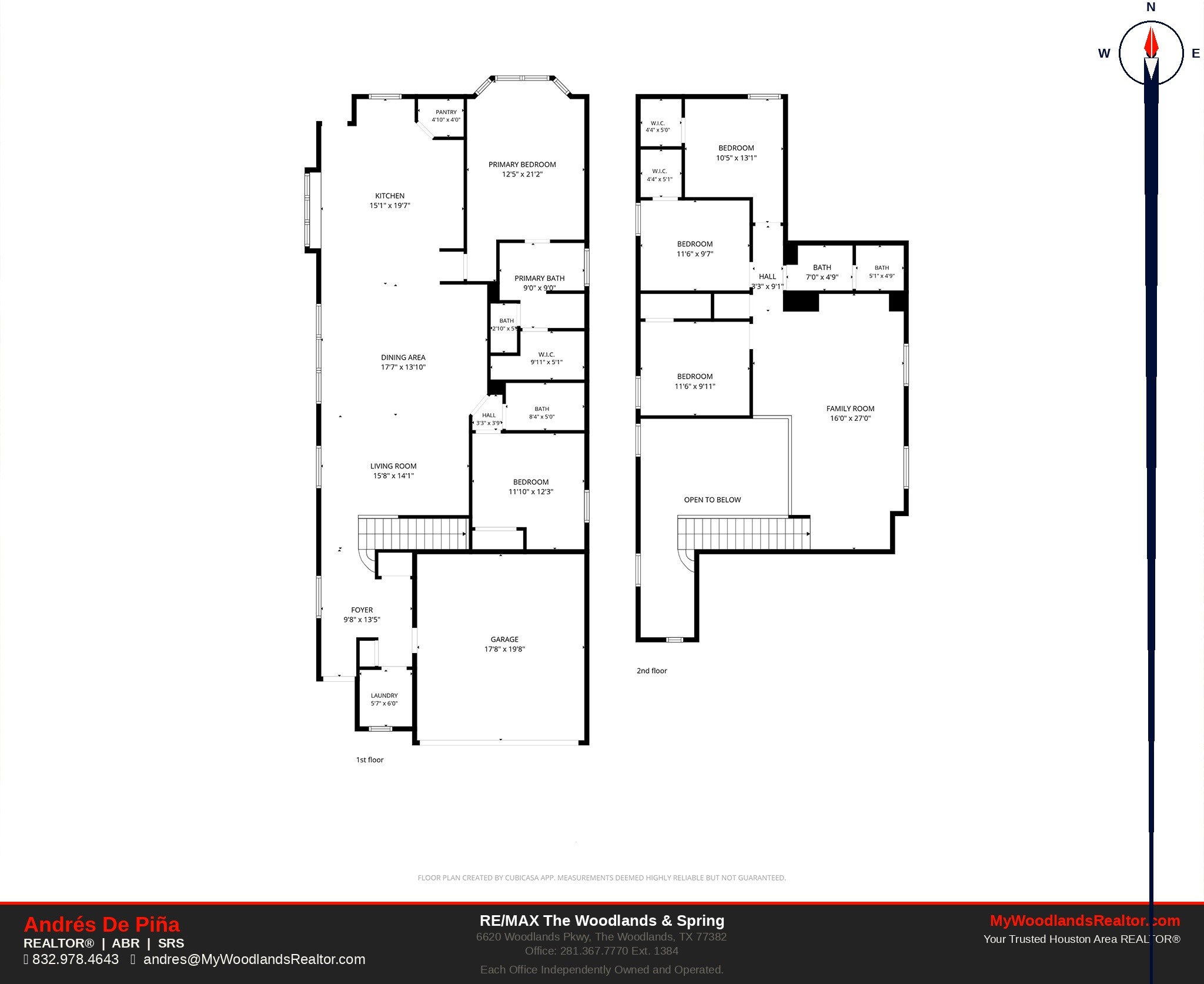 Detailed floor plan for 706 Santa Elena Trail  a thoughtfully designed 2-story home in Grand Central Park, Conroe, TX. Review the open-concept main floor, gourmet kitchen, primary suite, upstairs game room, secondary bedrooms, and full bath layouts.