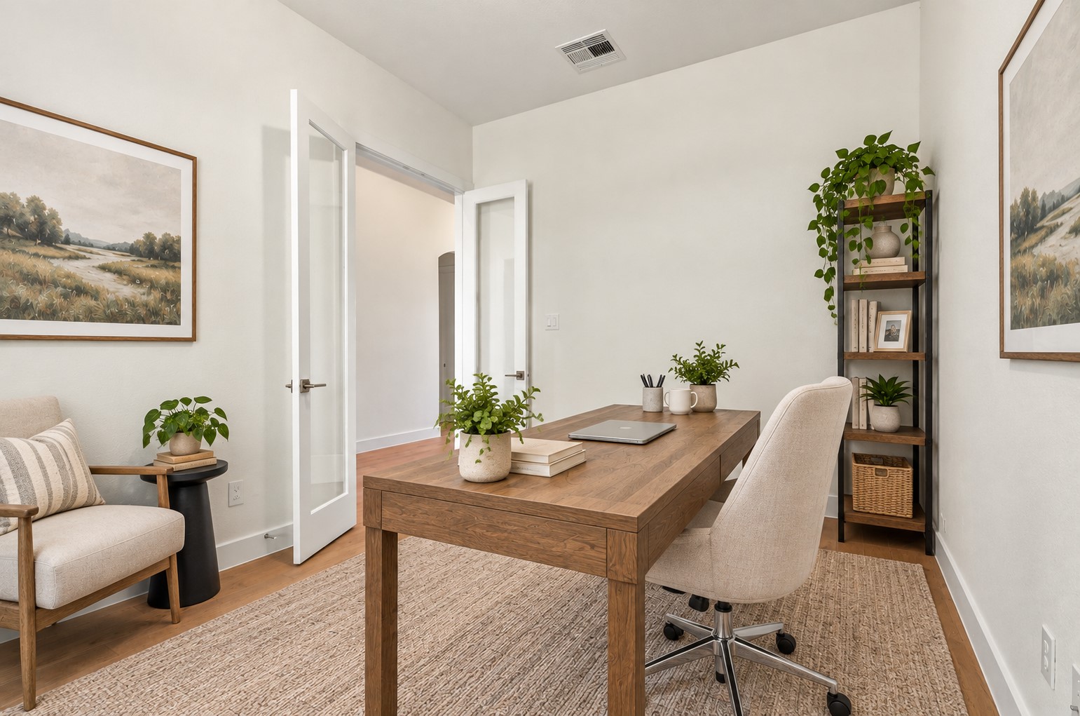 A WONDERFUL SPACE FOR YOUR HOME OFFICE! This inviting private home office offers a versatile space for working from home, reading, or organizing your daily tasks! Natural light enters through the window, while the neutral finishes and beautiful flooring create a bright, comfortable atmosphere! Imagine the possibilities for transforming this flexible space into your very own productivity retreat! **Photo is Virtually Staged**