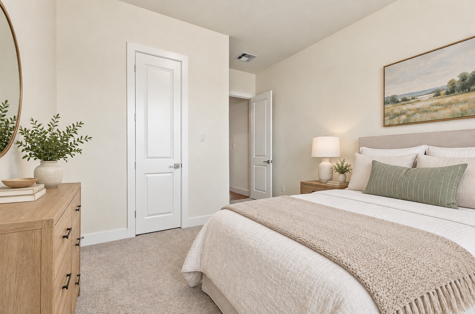 This guest bedroom offers a warm, inviting retreat with SOFT PLUSH CARPETING, beautiful neutral tones & a SPACIOUS WALK-IN CLOSET for all your storage needs! The generous layout provides plenty of flexibility for a COZY GUEST SUITE, private family retreat, or versatile space designed to fit your lifestyle! Imagine welcoming overnight guests into their own comfortable getaway or decorating this lovely room with your personal touch! A BEAUTIFUL SPACE just waiting for you to make it your own! Virtual Staged!