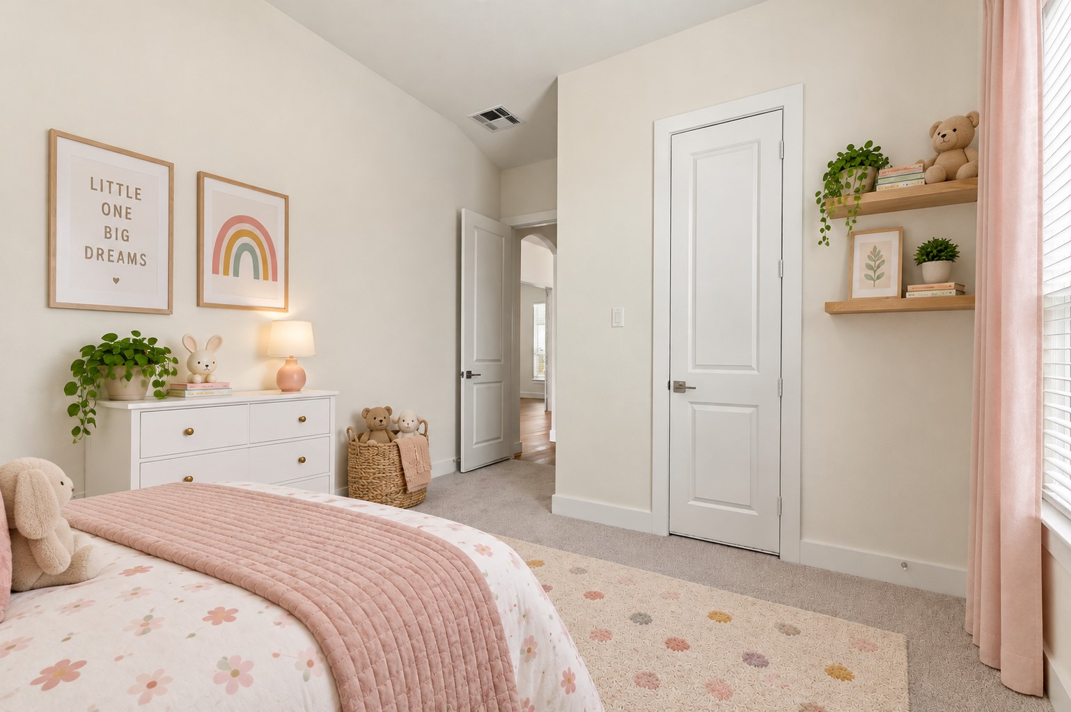 COMFORT, SPACE & ENDLESS POSSIBILITIES! This inviting secondary bedroom showcases plush carpeting, neutral finishes, and a window that fills the room with natural light! The well-proportioned layout offers flexibility for a guest bedroom, nursery, or multipurpose space! Imagine the possibilities and make this versatile room your own! **Photo is Virtually Staged**