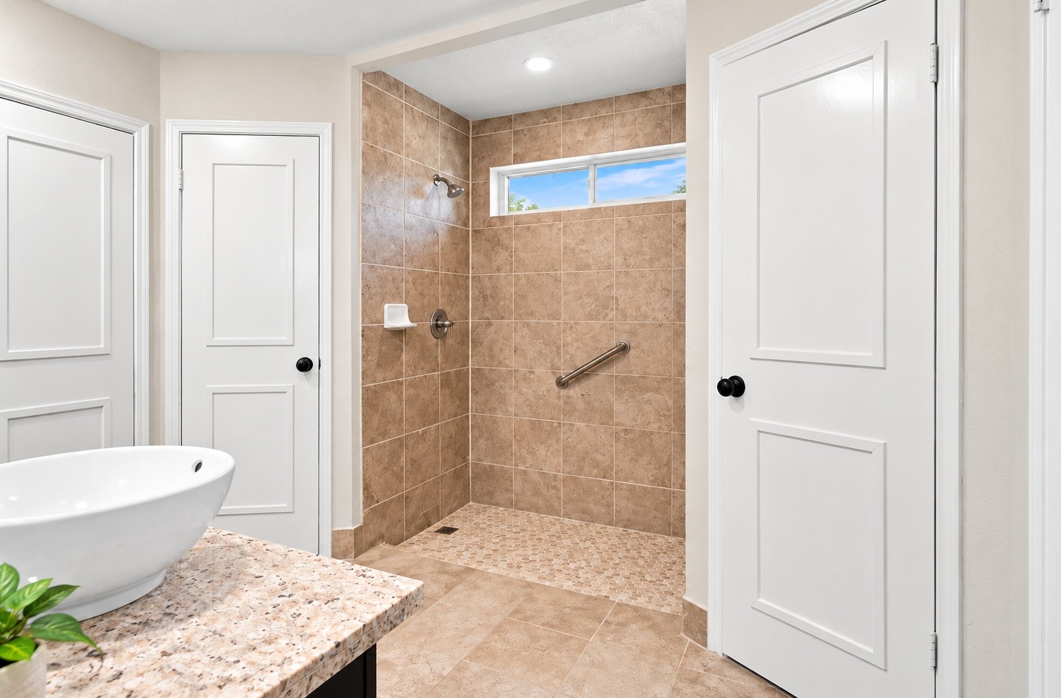 A walk in shower!