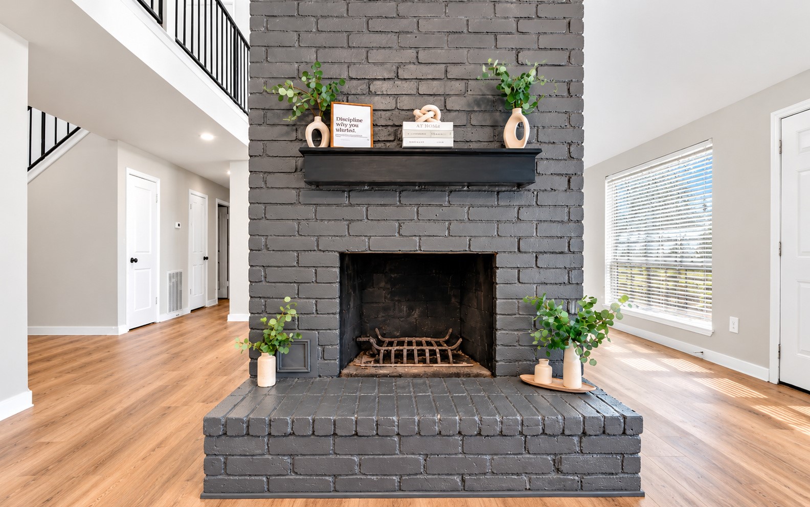 A close up of the fireplace!