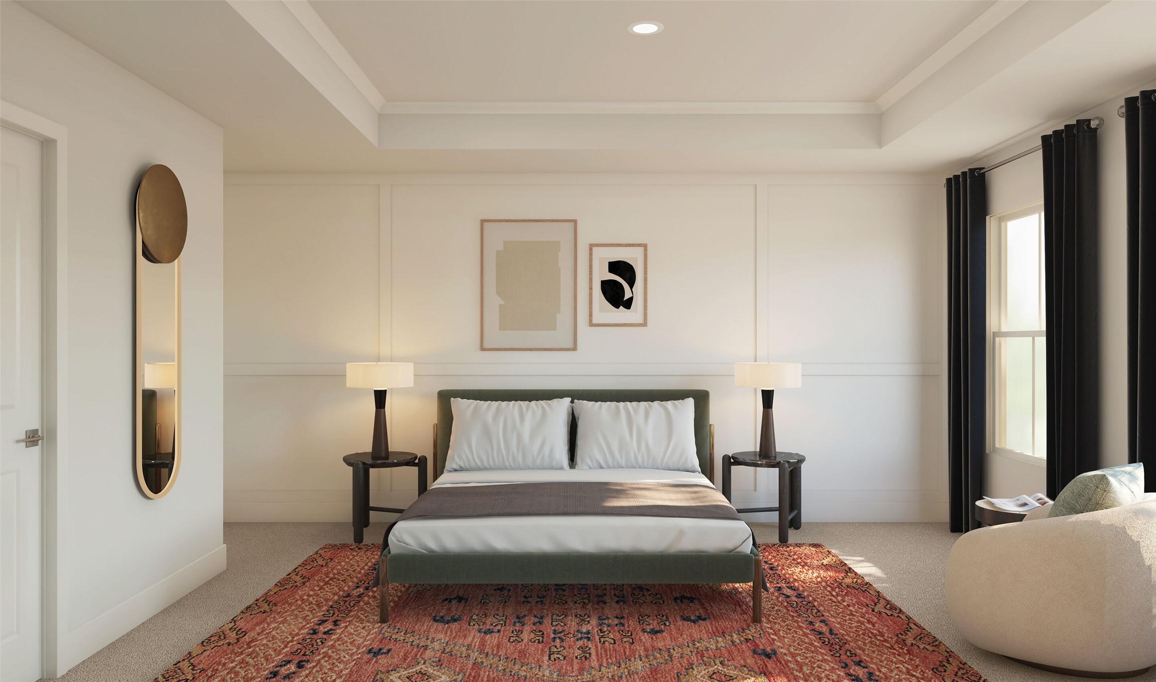 Spacious primary suite (*Artist rendering used for illustration purposes only. Colors/finishes may differ from the ones currently selected in the home.)