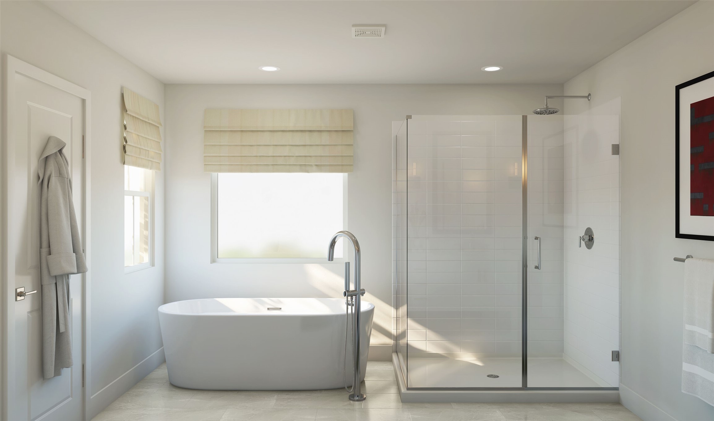 Serene primary bath (*Artist rendering used for illustration purposes only. Colors/finishes may differ from the ones currently selected in the home.)