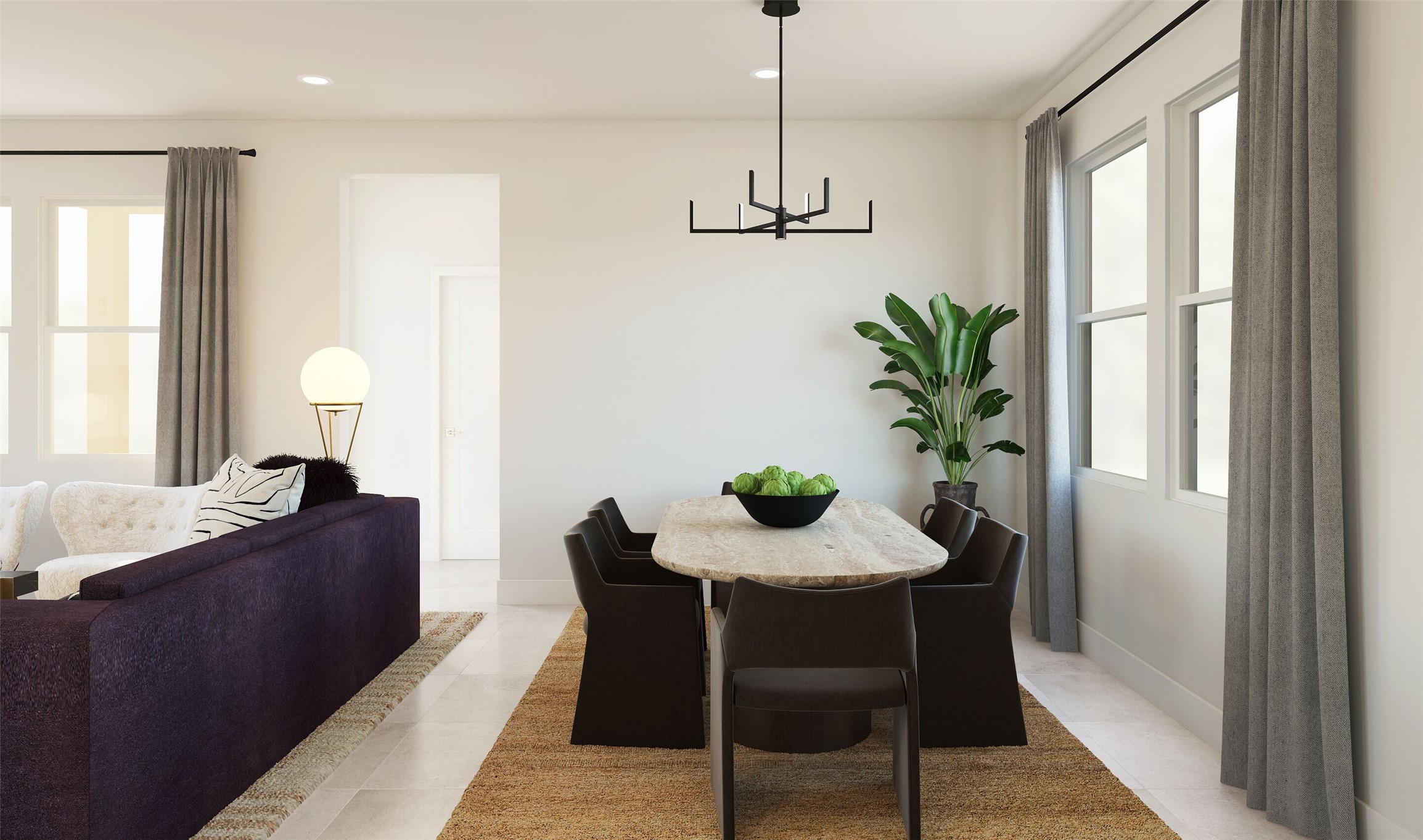 Sun-lit dining area (*Artist rendering used for illustration purposes only. Colors/finishes may differ from the ones currently selected in the home.)