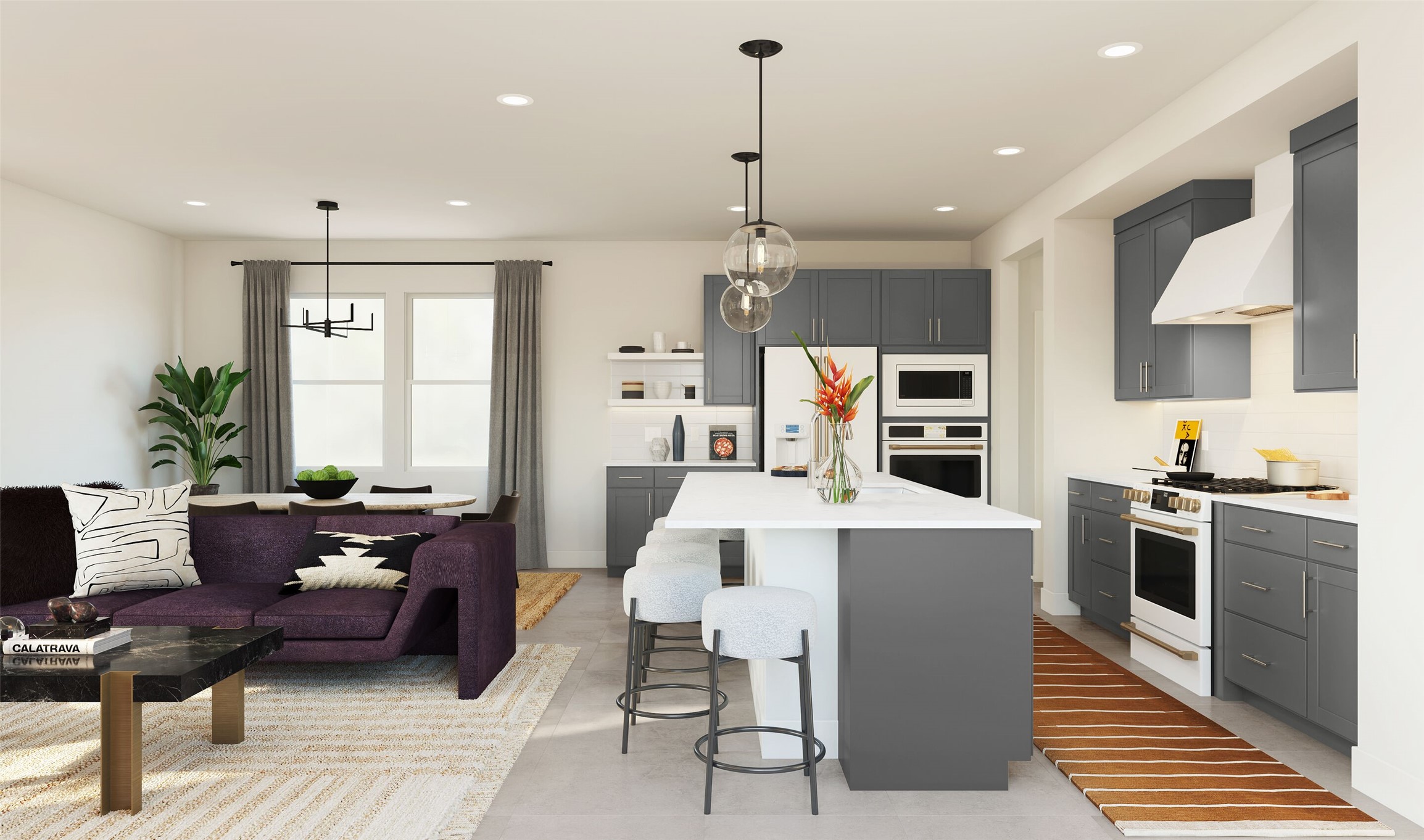 Lovely kitchen (*Artist rendering used for illustration purposes only. Colors/finishes may differ from the ones currently selected in the home.)