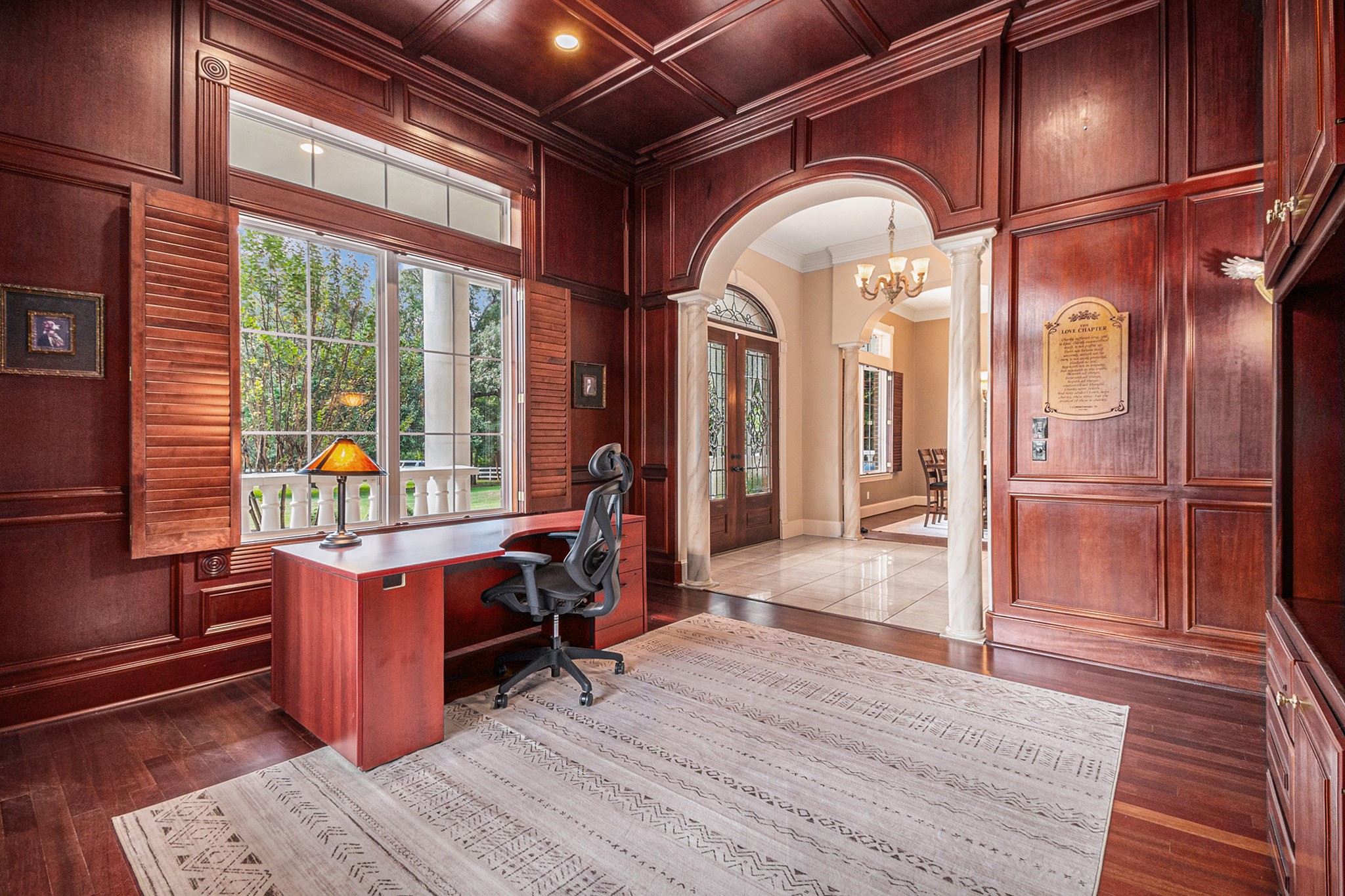 Wonderful home office with tons of storage and amazing views of the front yard. Wonderful home office with tons of storage and amazing views of the front yard.