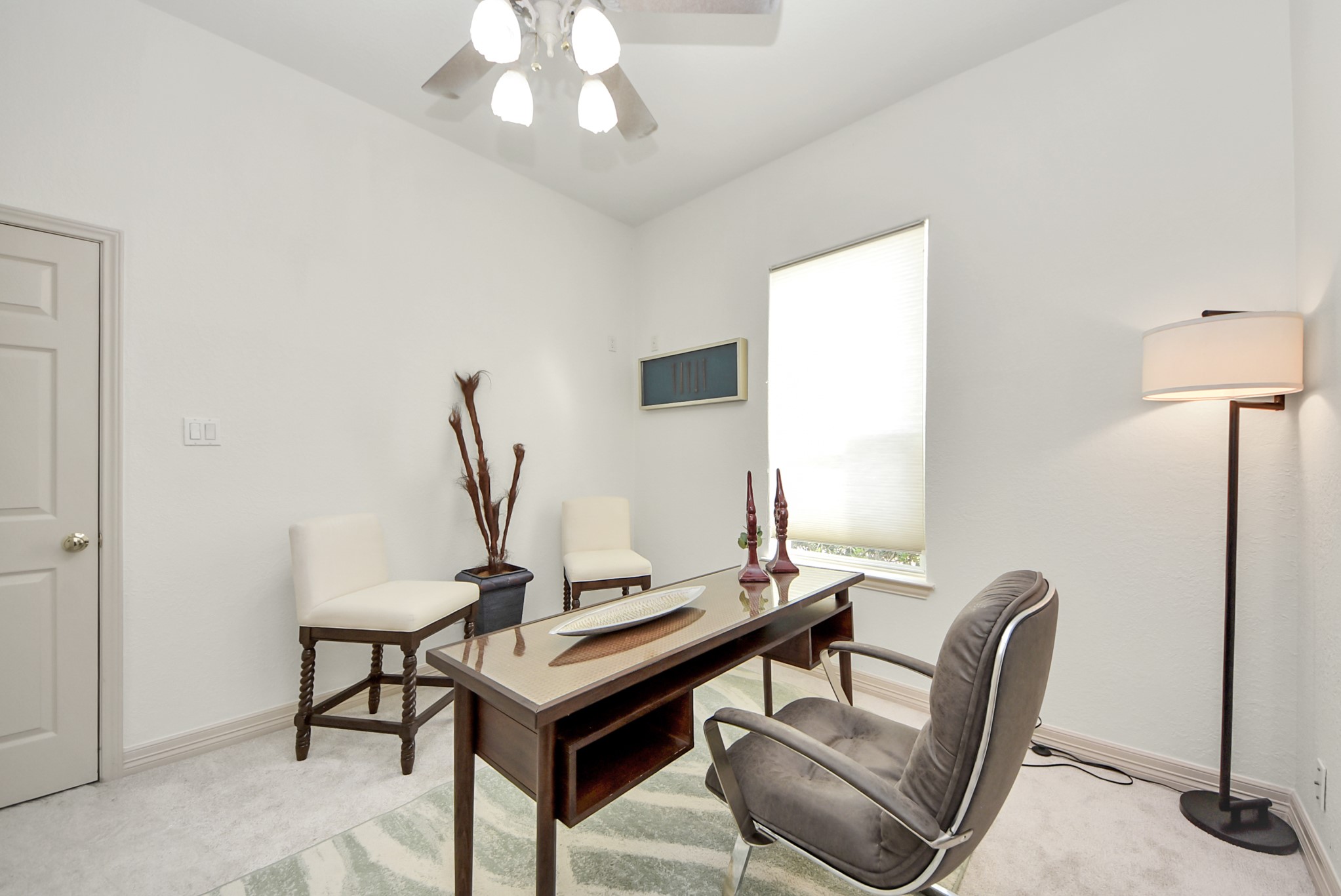 Office on the first floor right off the primary bedroom.