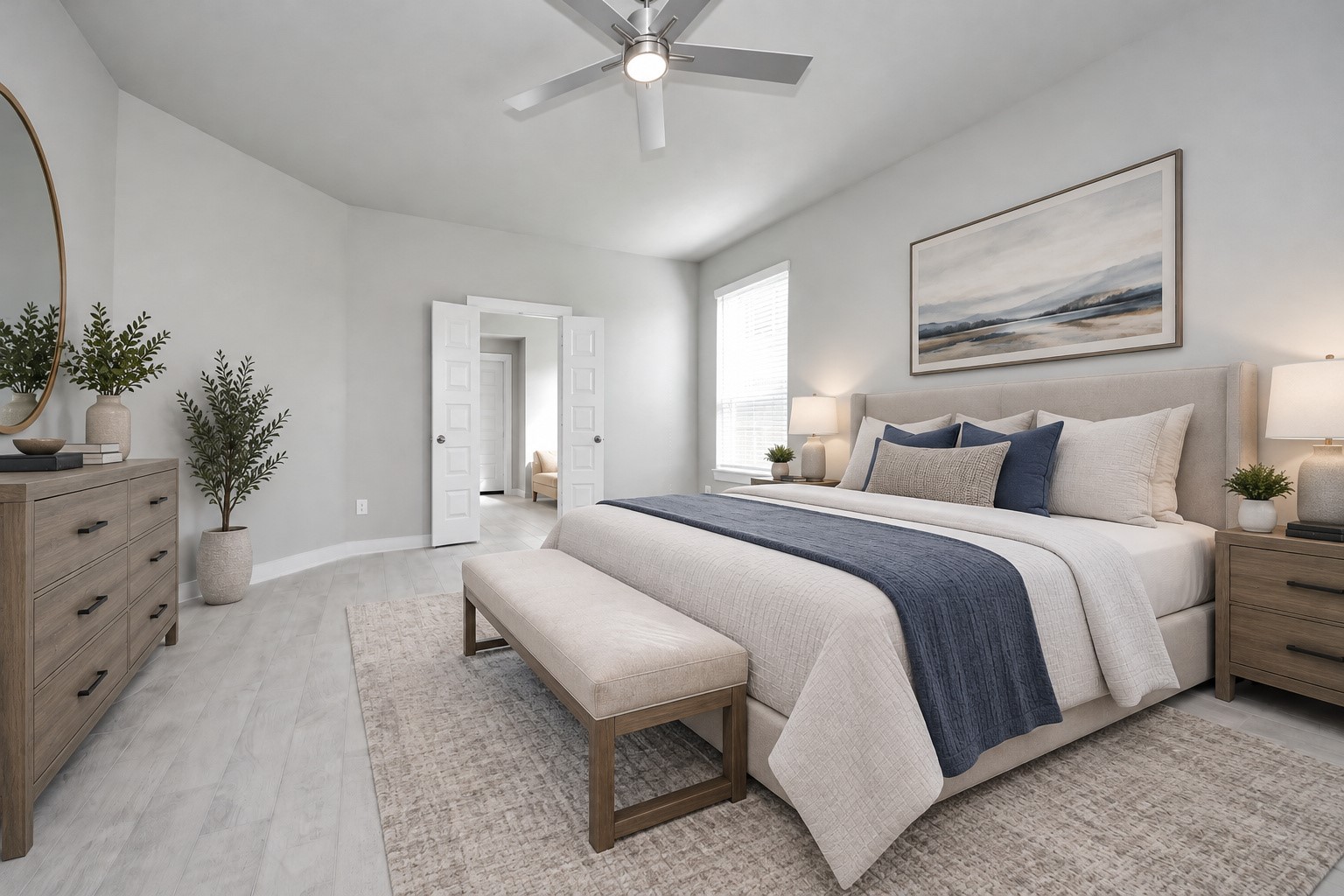 Virtually Staged - Primary Bedroom. Sample photo of completed home with similar floor plan. Actual colors and selections may vary.