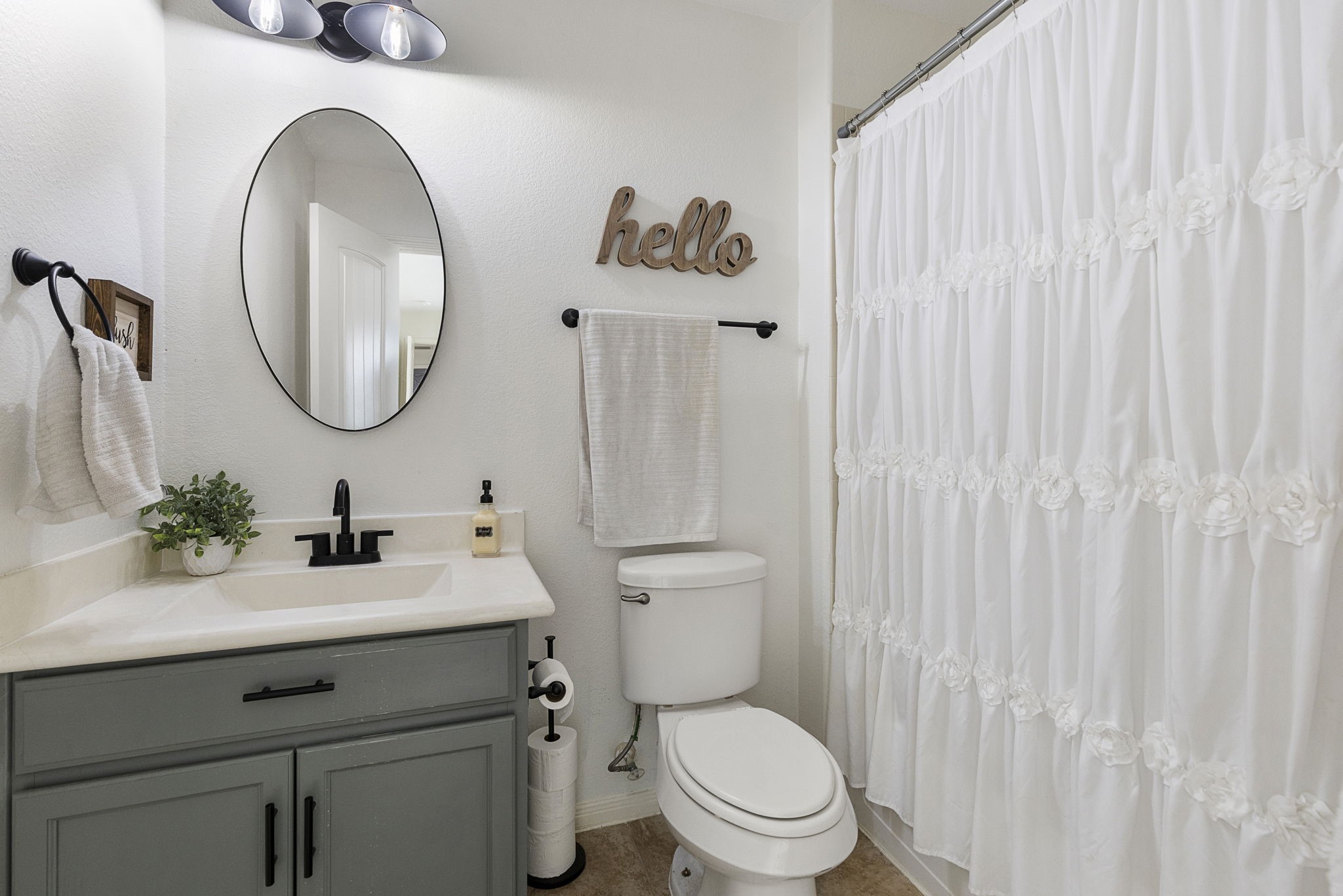 Private ensuite bathroom upstairs.